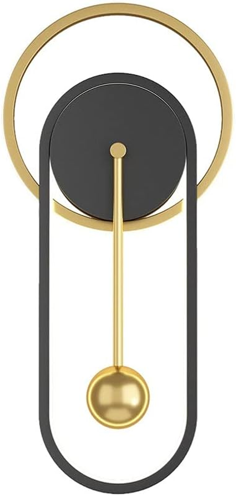 LED Black Wall Lamp Gold Metal Wall Light, 25W Wall Sconces Bedroom Bedside Wall Lighting Fixture, Indoor Clock Shape Wall Mounted Lamps for Living Room Hallway Stairs (Color : 3 Color Mode) XXZ image number 3