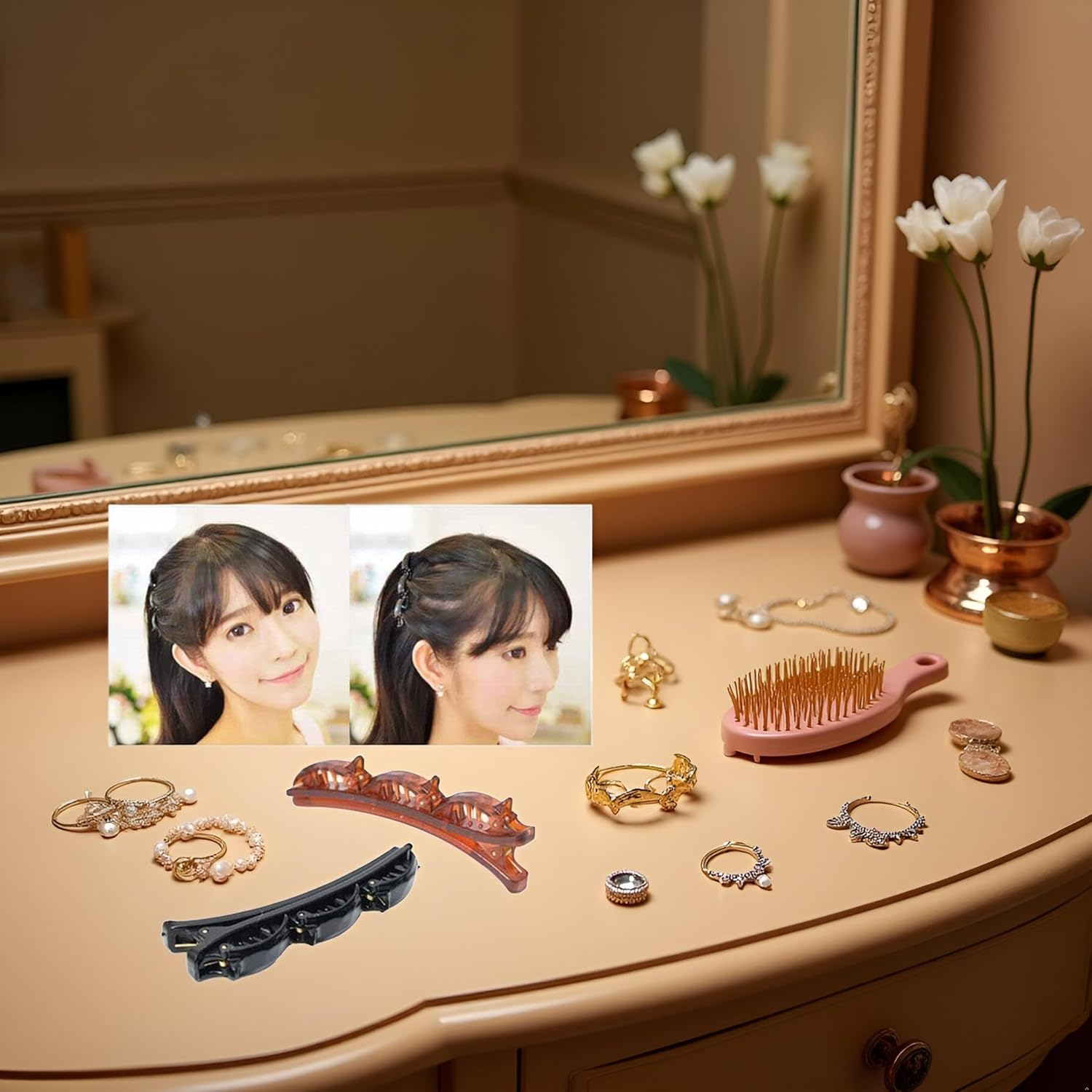 Pack of 2 Double Layers Twist Band French Braider Hair Tool Fashion Double Layer Band Twist Plait Clip Front Hair Clips Hairpin Headband Hair Accessories Beauty Tool image number 5