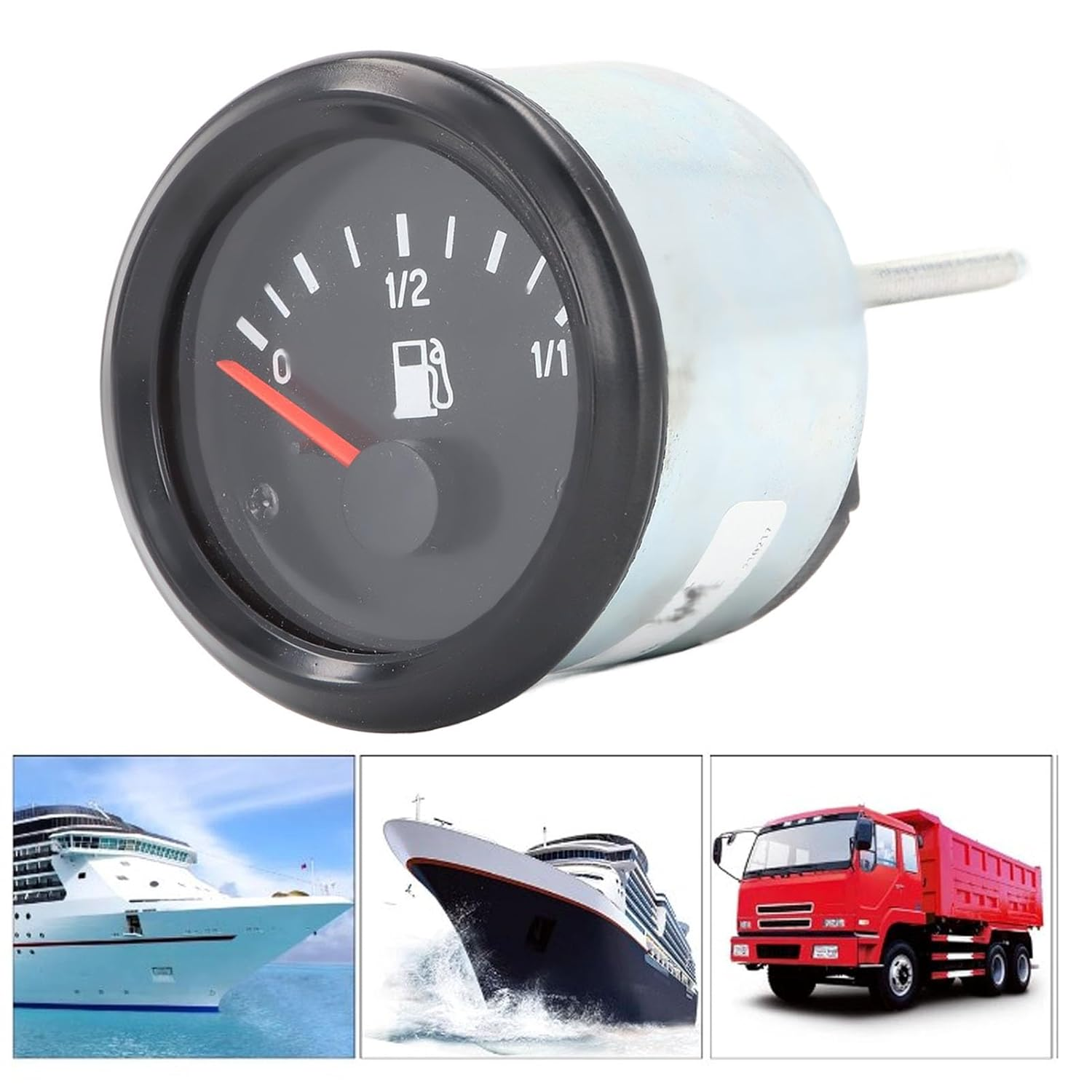 52Mm Fuel Gauge, High Accuracy Waterproof LED Fuel Level Gauge, Automotive Replacement Gauge, Fuel Gauge Kit for Car RV Truck Vehicle Motorcycle (24V) image number 1