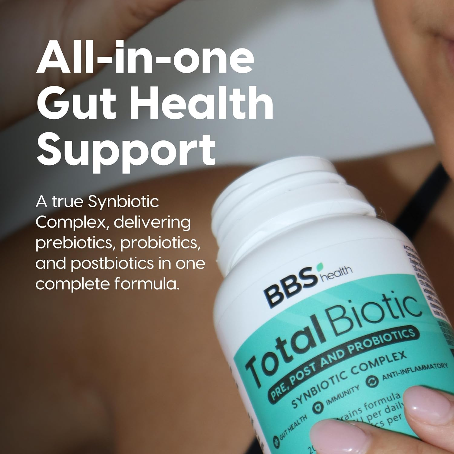 Total Biotic - TGA Listed Probiotic + Prebiotic Complex with Advanced Synbiotic Formula - Supports Gut Health, Digestion & Immune System - 60 Capsules image number 2