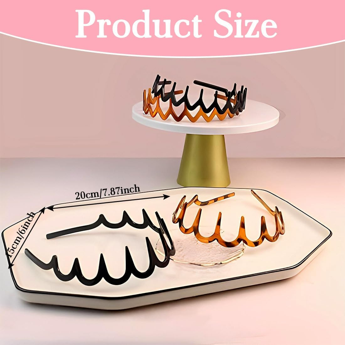 DWFEYOI Zigzag Hair Band Pack of 4 Shark Tooth Hair Comb Hair Band Wavy Plastic Headband Make up Headband for Sports Fitness Daily for Women and Girls, Hair Band Women image number 5