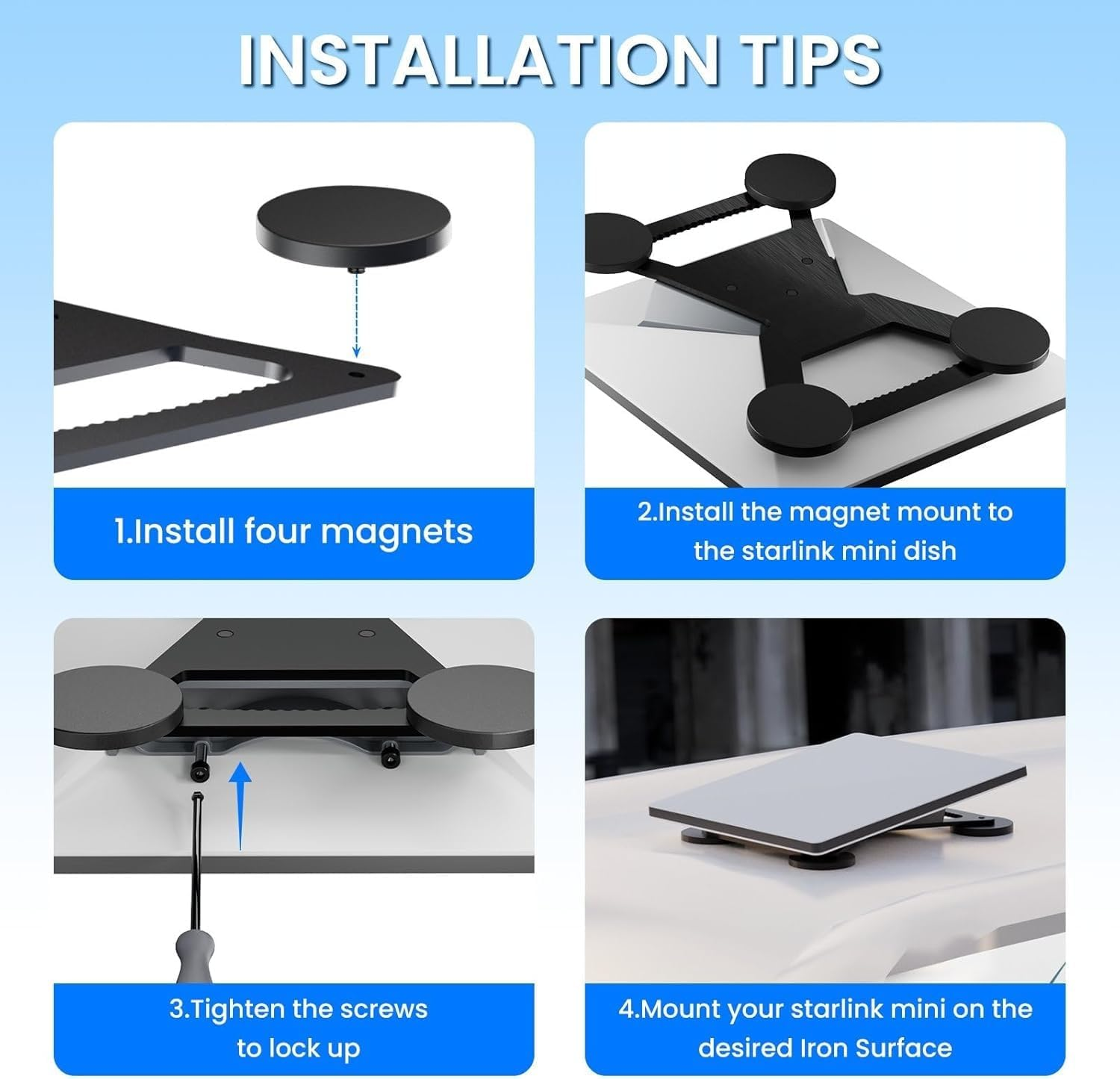 Starlink Mini Mount - Magnetic Starlink Mini Car Roof Mount for Car Mini Starlink Accessories Magnet Suction for Cars, Rvs, Boats and Metal Surface (Magnet Suction Mount) image number 6