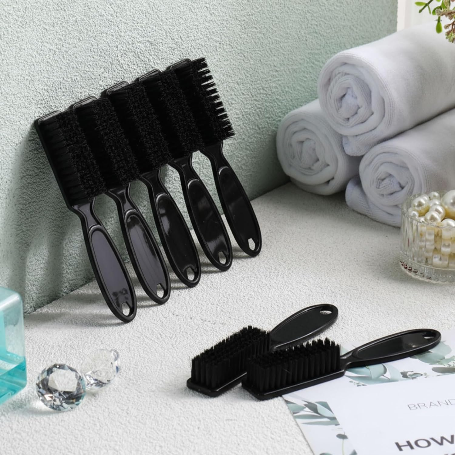 Patelai 100 Pieces Nail Brush Handle Grip for Cleaning Fingernails Toes Scrub Manicure Pedicure (Black)