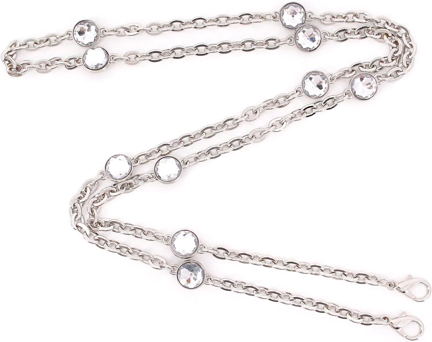 Rhinestone Bag Chain Extender Purse Chain Strap Crystal Handbag Chains Shoulder Crossbody Bag Replacement Metal Chain Bag Accessories image number 5