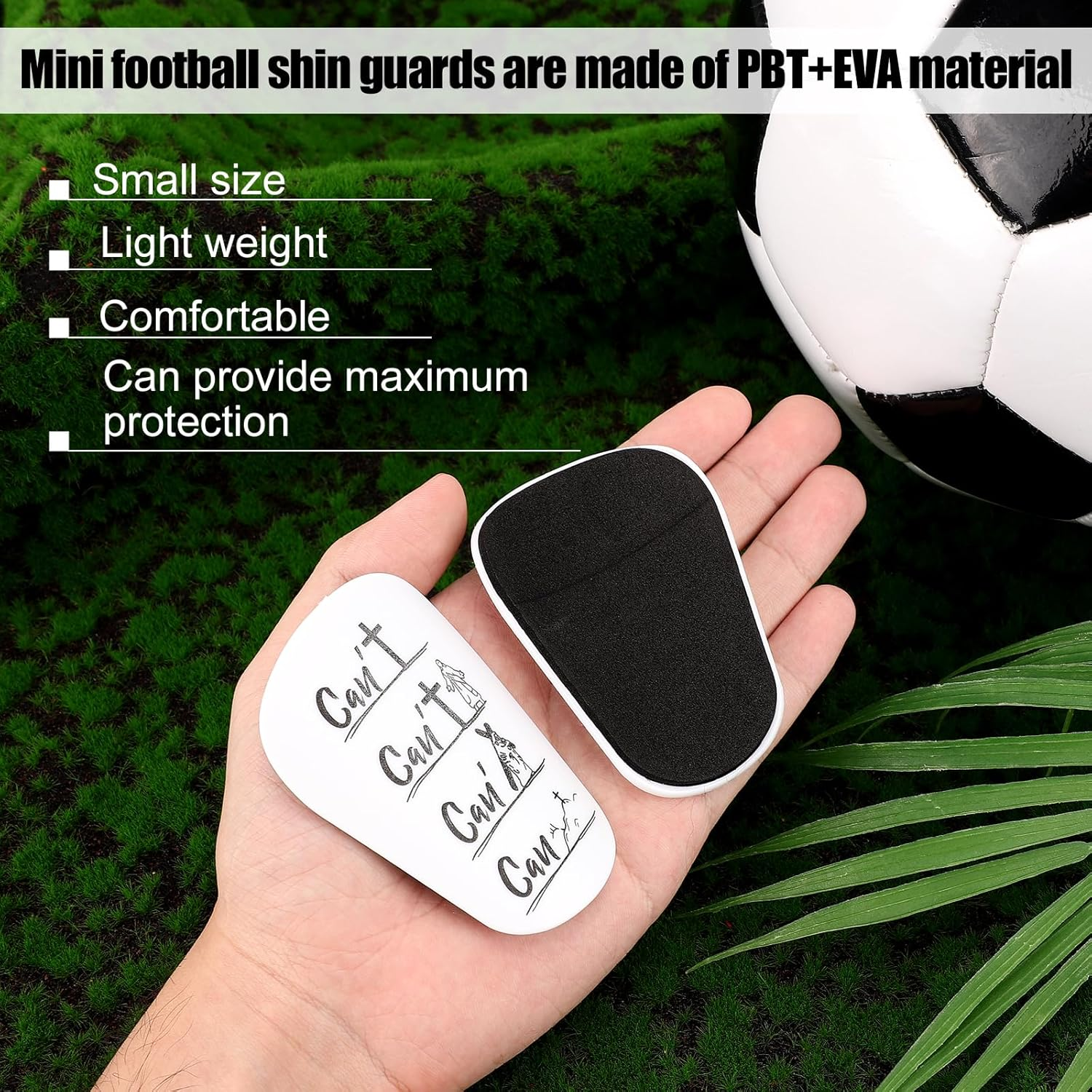 2Pcs Shin Guards, PBT and EVA Material Shin Guards Soccer 8X5Cm/3.15X1.97In Mini Shin Guards Soccer Protective Small Football Shin Guards for Teenagers Adults Sports image number 5