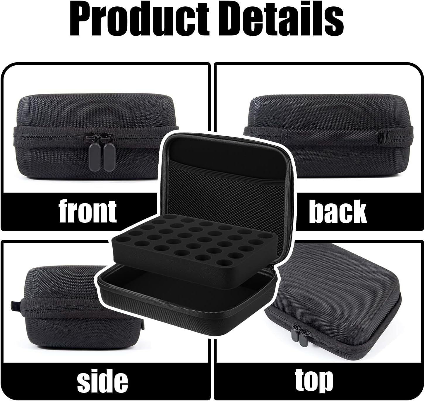 Insulin Cooler Travel Case, 30-Slot Insulin Pen Case Storage Box, Medical Cooler Bag for Travel , Suitable for Standard 10Ml U-100 Insulin Vials, Safe, Snug-Fitting, and Reliable Vial Protector (Black) image number 4