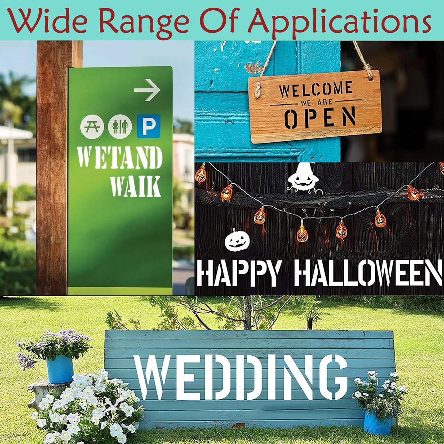 RUIFEN 42-Piece Reusable Alphabet & Number Molds Set - 4.24X5 Inch Plastic Letter Craft Templates for DIY Painting, Baking, Soap Making with Interlocking Symbols (A-Z, 0-9)