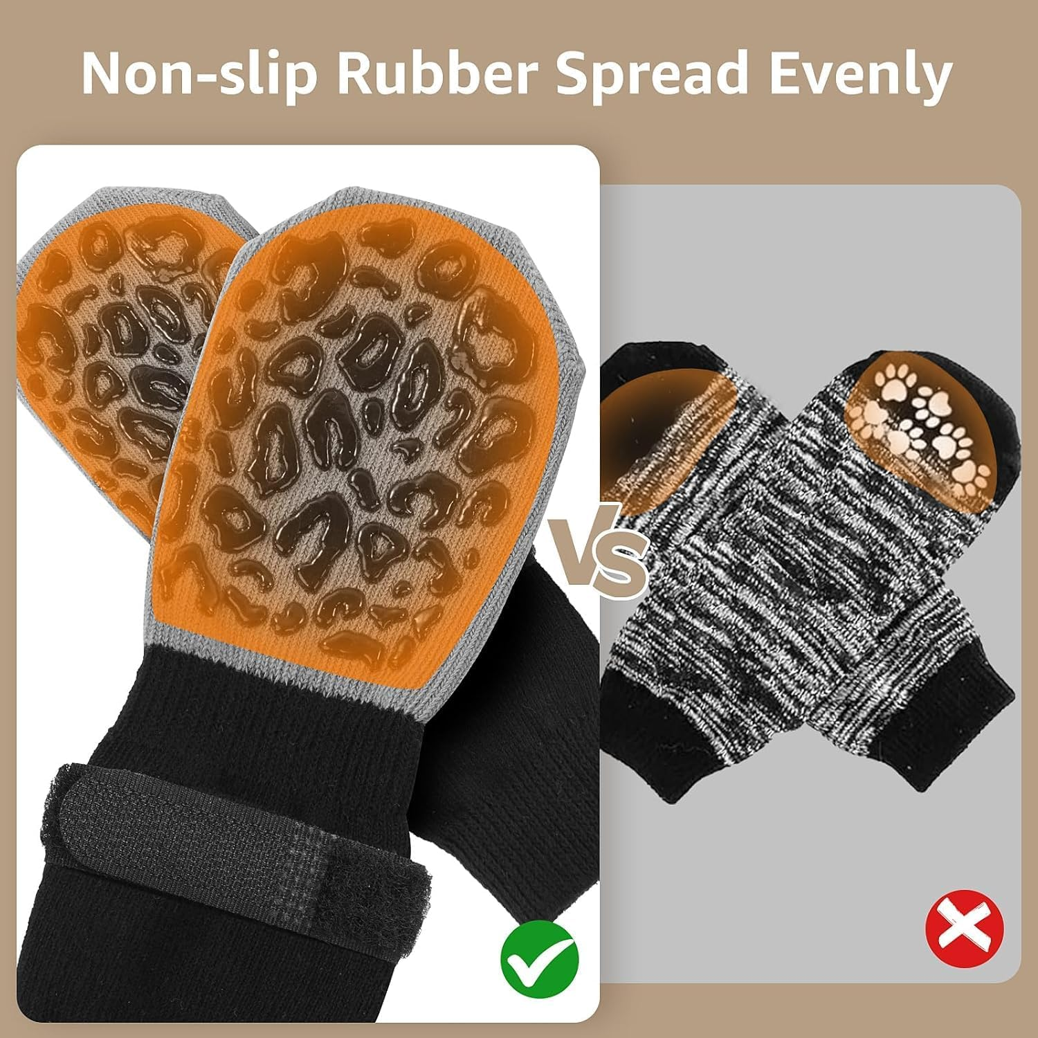 Advanced Non-Slip Hardwood Floor Dog Socks-Super Thick Grip, with Anti-Slip Claws to Prevent Dogs from Licking Their Claws, Suitable for Advanced Dogs to Wear on Hardwood Floors (Leopard 2 Pairs L) image number 1
