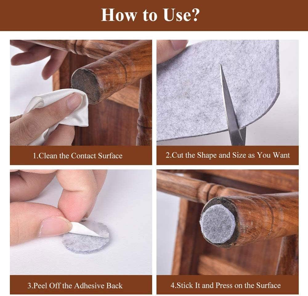 Tophomer 1M X 10Cm X 3Mm Felt Furniture Pads, Black, Rectangular, Felt Material, Self-Adhesive, for Sofa, Chair, Desk, Wood, Tile, Vinyl