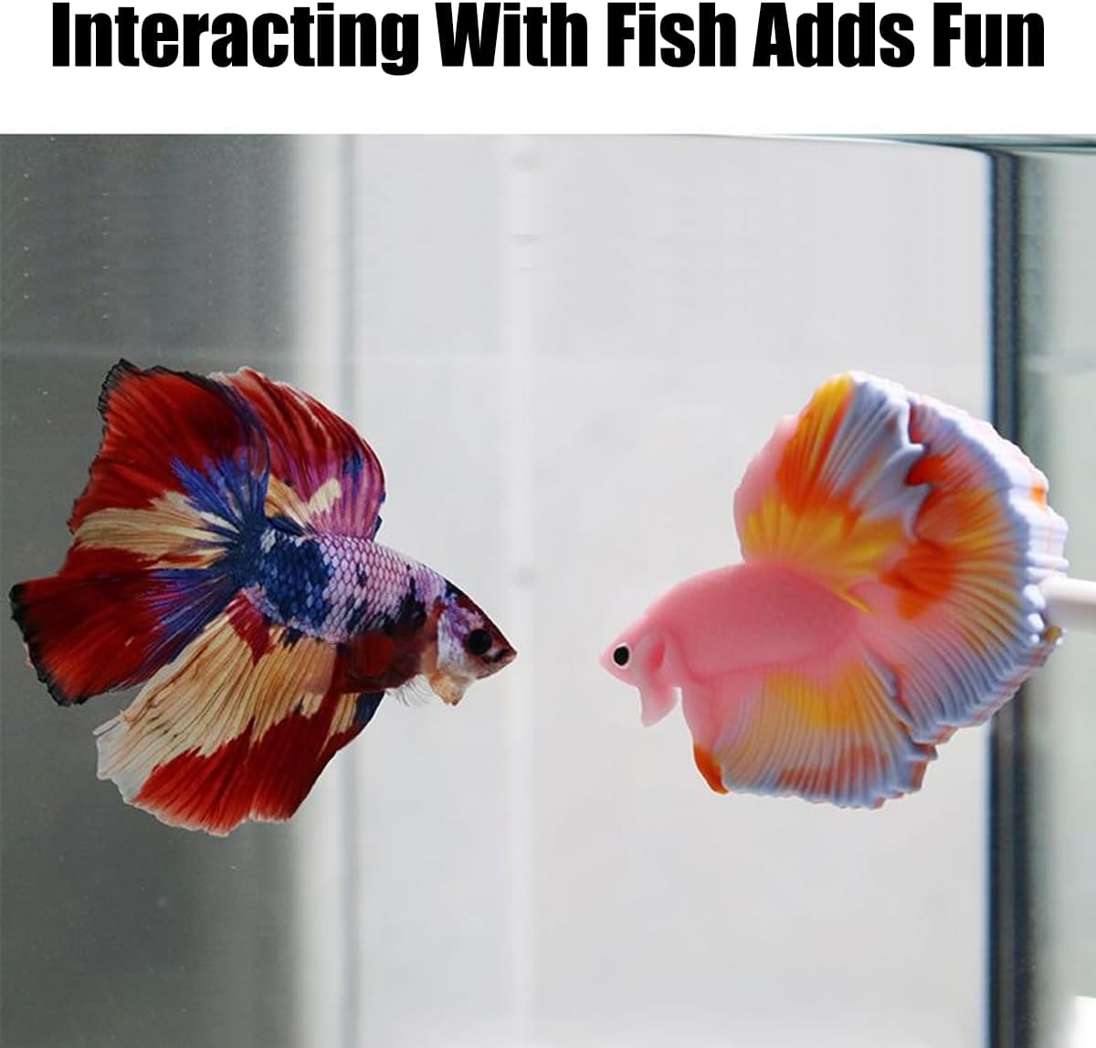 AIMALL Betta Fish Training Wand - Resin Betta Tail Training Stick for Aquariums, Natural Habitat Decor, Betta Fish Starter Kit