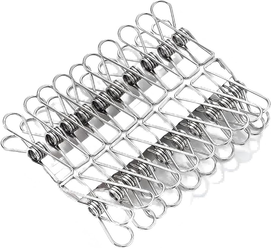 Kushucun Stainless Steel Pegs 20-Pack Durable Stainless Steel Clips for Laundry, Bed Sheets, Socks, and Outdoor Drying - Strong & Rust-Resistant Spring Clamps for Windproof Clothesline, Craft image number 6