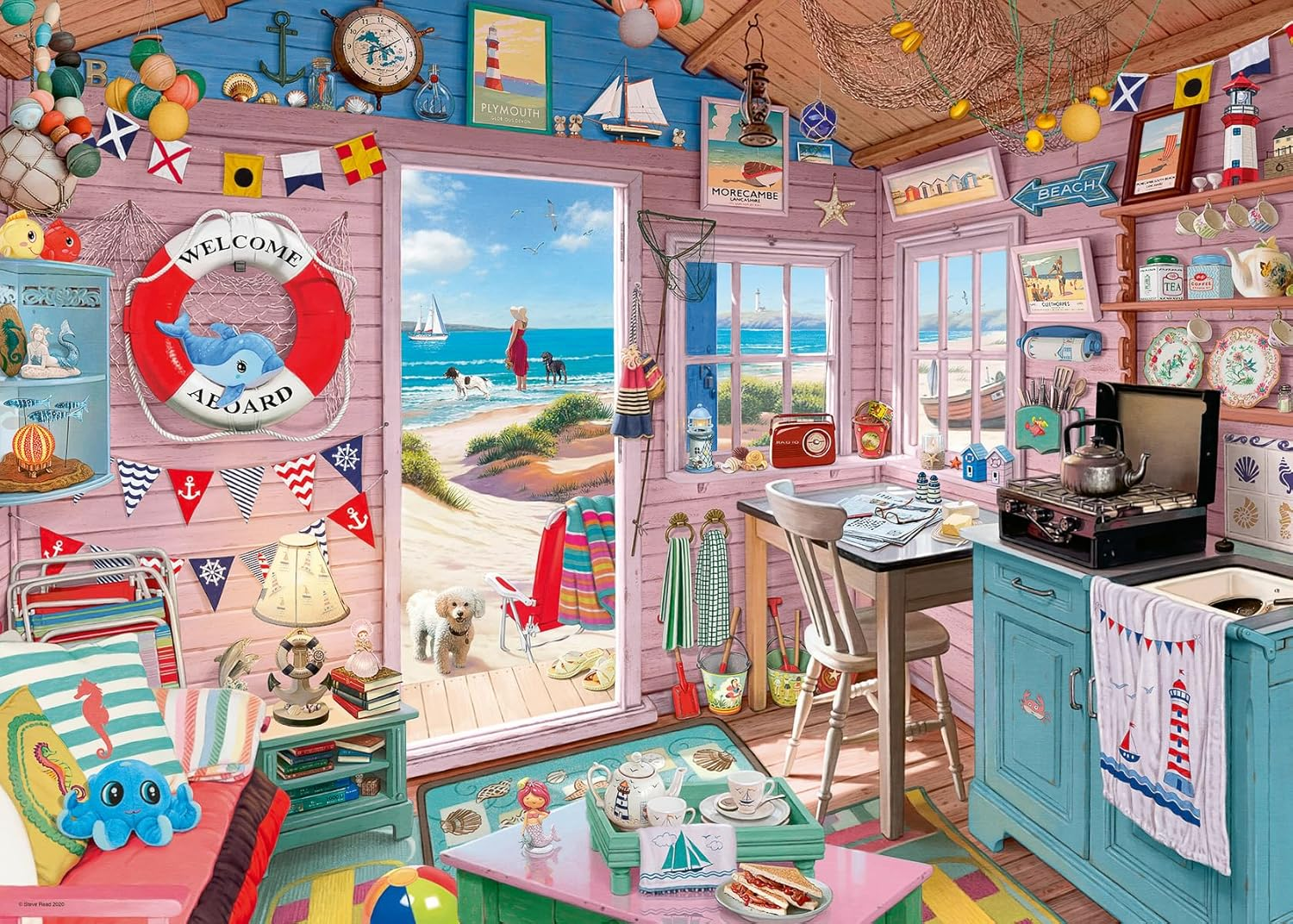 Ravensburger My Haven No 7 the Beach Hut Jigsaw Puzzle (1000 Pieces) image number 1