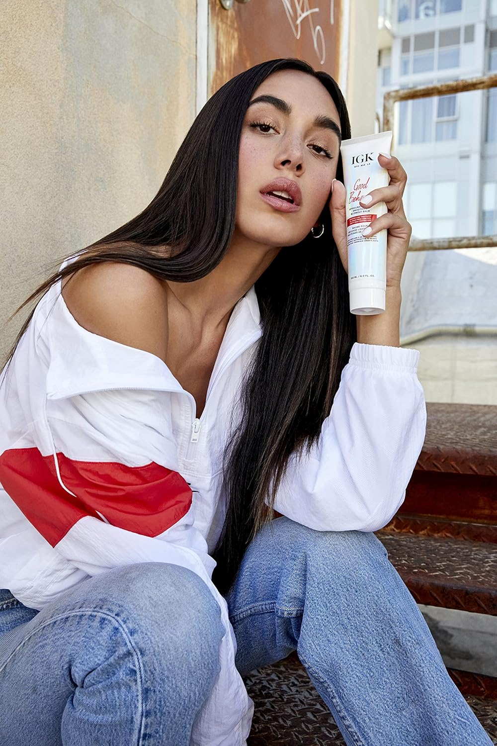 IGK Good Behavior Spirulina Protein Anti-Frizz Smoothing Blowout Balm 150 Ml / 5 Oz image number 2