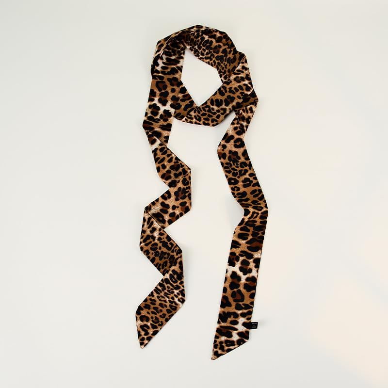 Long Thin Skinny Scarf Satin Neckerchief Ribbon Tie Waist Belt for Women image number 4