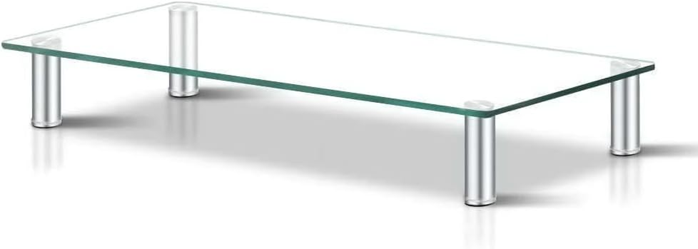 Artiss Glass Monitor Stand, Table Top Laptop Computer Mobile Universal Silver