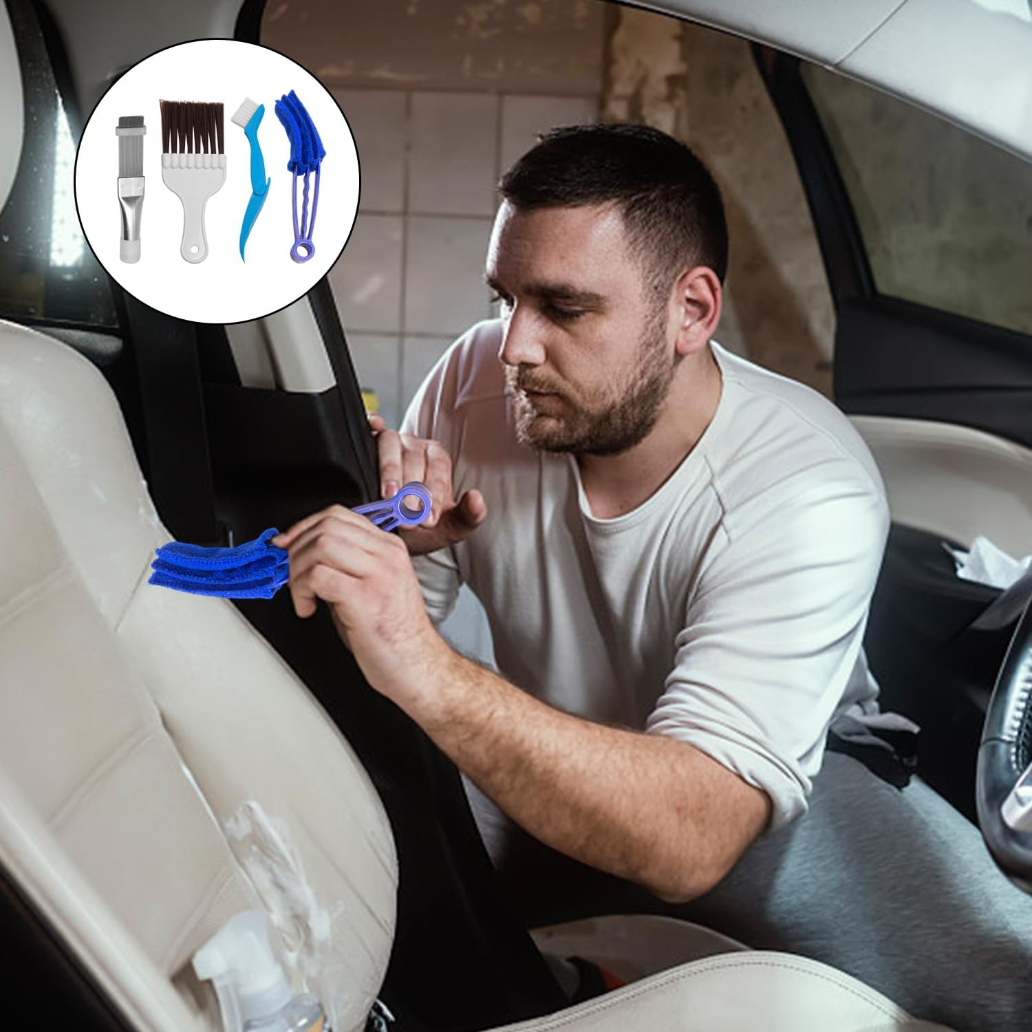 JDNFKG Pack of 4 Electric Cleaning Brushes, Multifunctional Cleaning Tools, Electric Dust Removal Tools, Suitable for Air Conditioners, Refrigerators and Evaporators image number 1