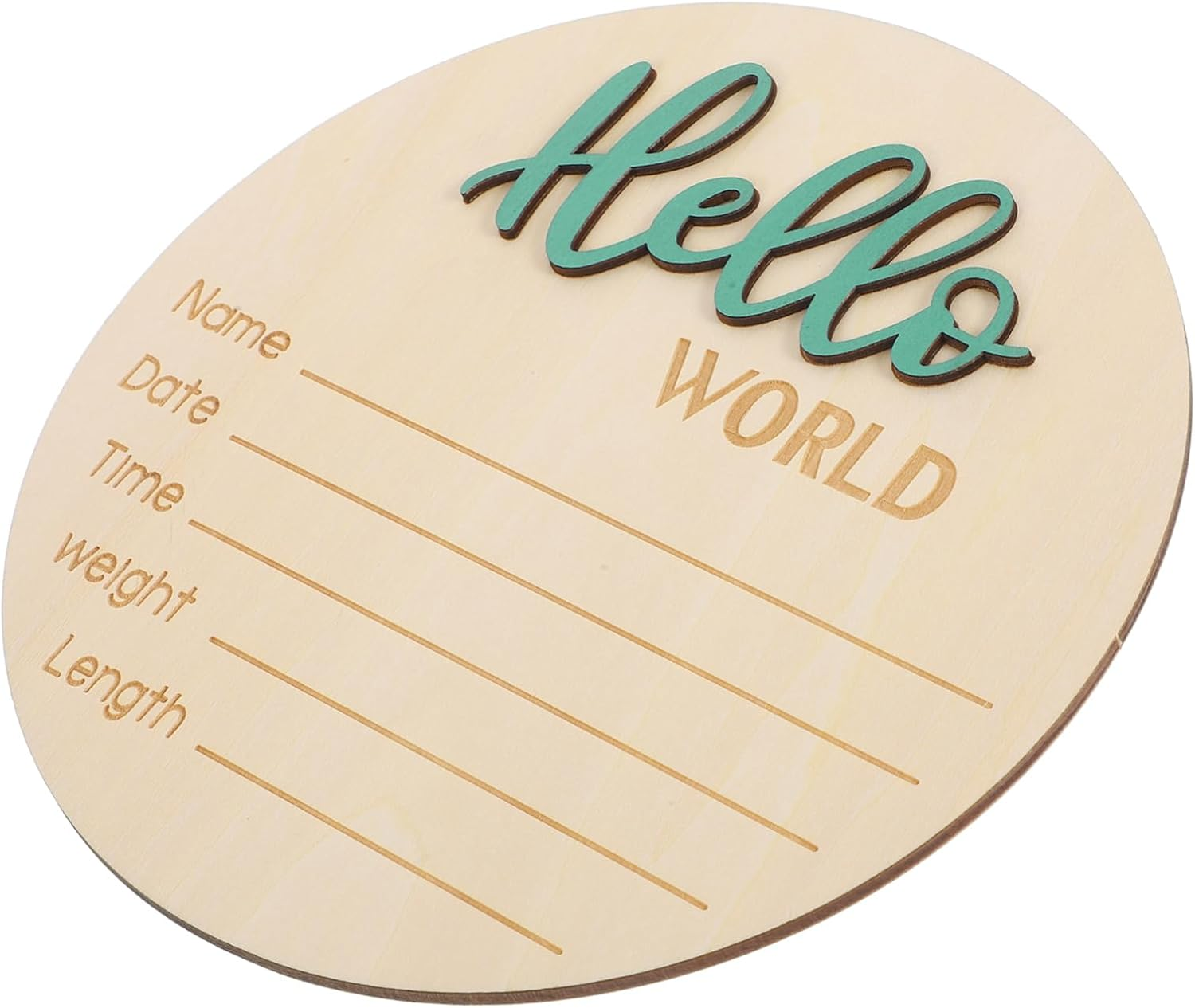 Wooden round Baby Name Sign for Birth Announcement Newborn Photography Prop Infant Nursery Decor image number 3