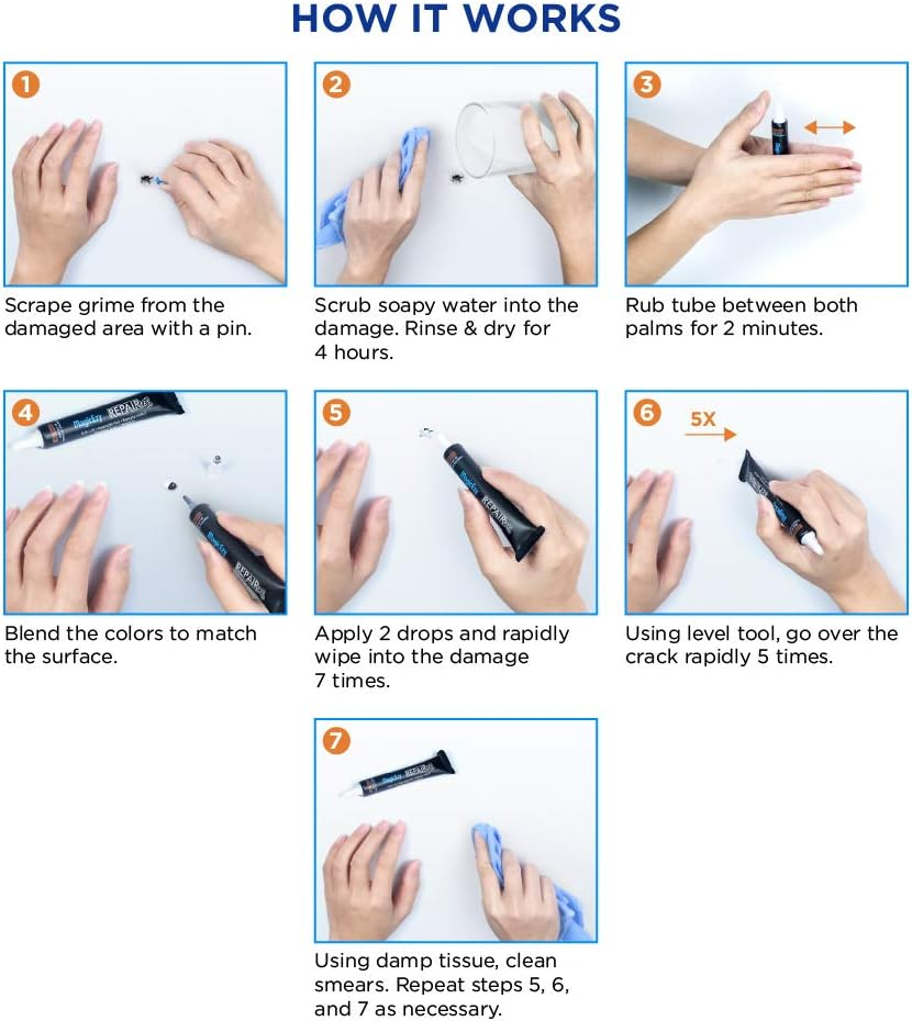 Magicezy Bath & Sink Repairezy (Beige/White) - Tub Repair Kit | Porcelain, Acrylic Tub, Enamel Sink, and Fibreglass Bathtub Repair Kit | Shower Base Refinishing | Chipped Tub Repair image number 5