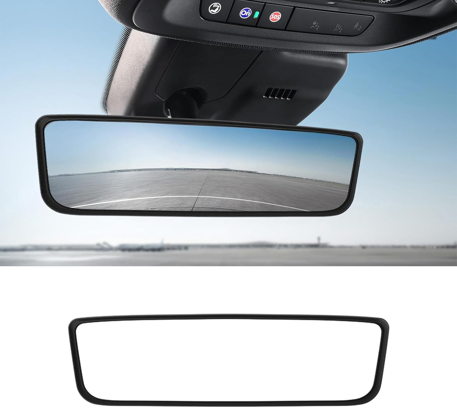 Ohleats Car Rear View Mirror Protector Frame, Silicone Auto Rearview Edge Protection Cover Compatible with Model 3 Model Y, Interior Rear View Trim Frame Decoration, Car Accessories (Pink)