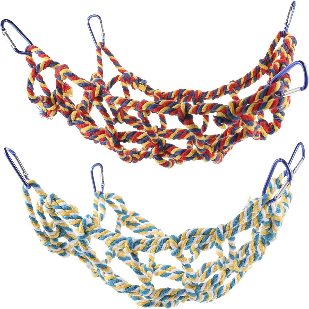 2 Pcs Bird Rope Net,32 X 25Cm Rat Climbing Rope Net,Small Animal Rope Net Cage Accessories for Rat Hamster Bird Ferret