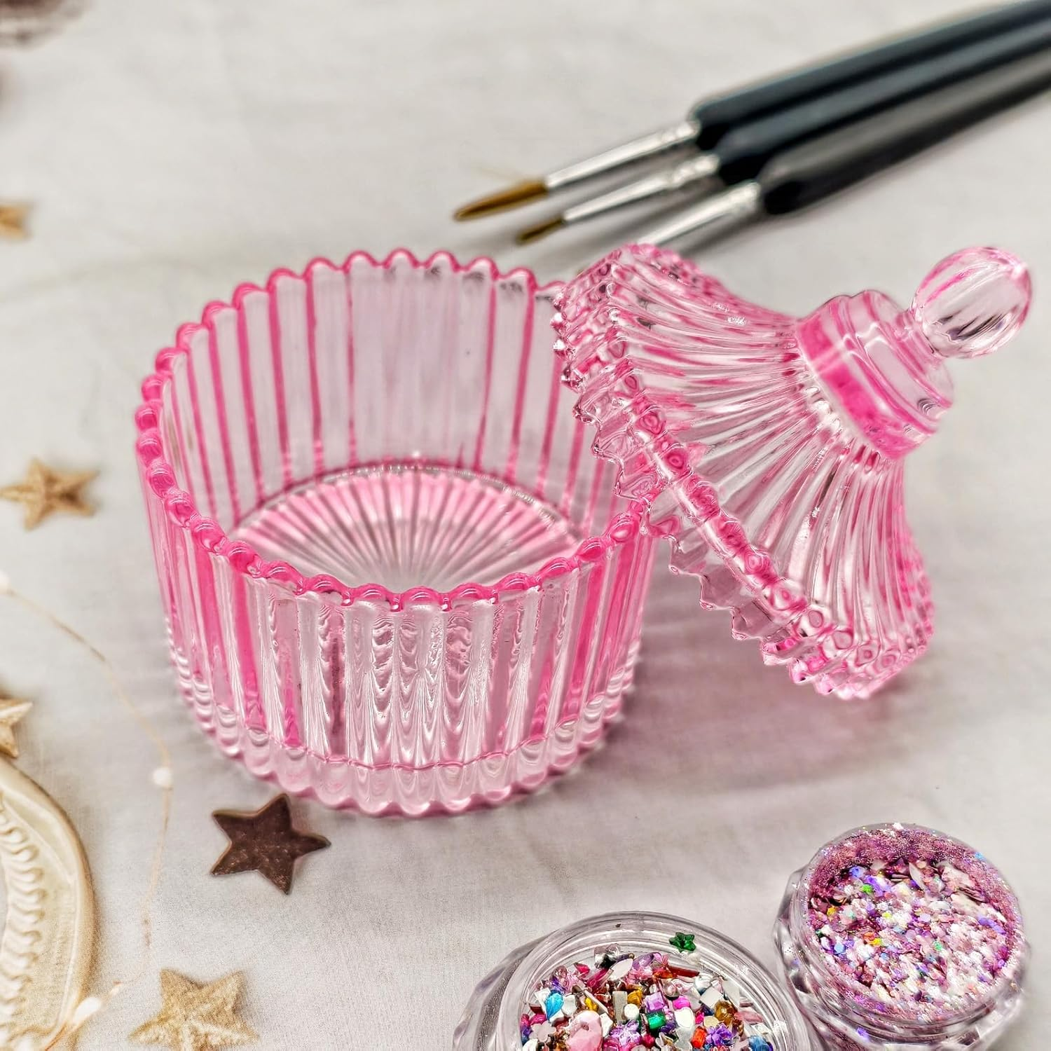 Monomer Dish Dappen Dish for Monomer Large Nail Cup for Nail Monomer Liquid Glass Nail Brushes Cup for Acrylic Liquid Powder Nail Glitter Gel Polish Remover Holder for Nail Salon Nail Art Business image number 5