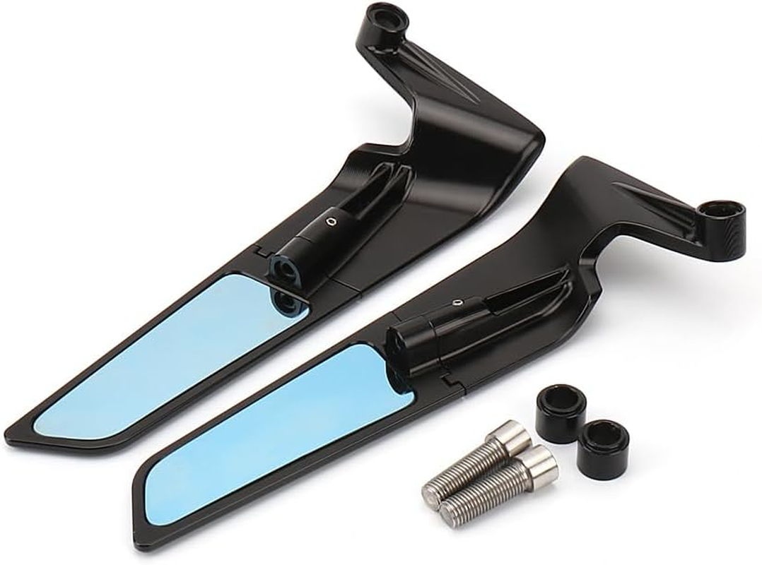 Motorcycle Universal Side Mirrors Rotating Rearview Mirrors with Handlebar Mount Kits Fits for Ducati Streetfighter V2/Streetfighter V4/Streetfighter V4 S/Monster 937/937 SP Naked Bike Wing Mirrors image number 1