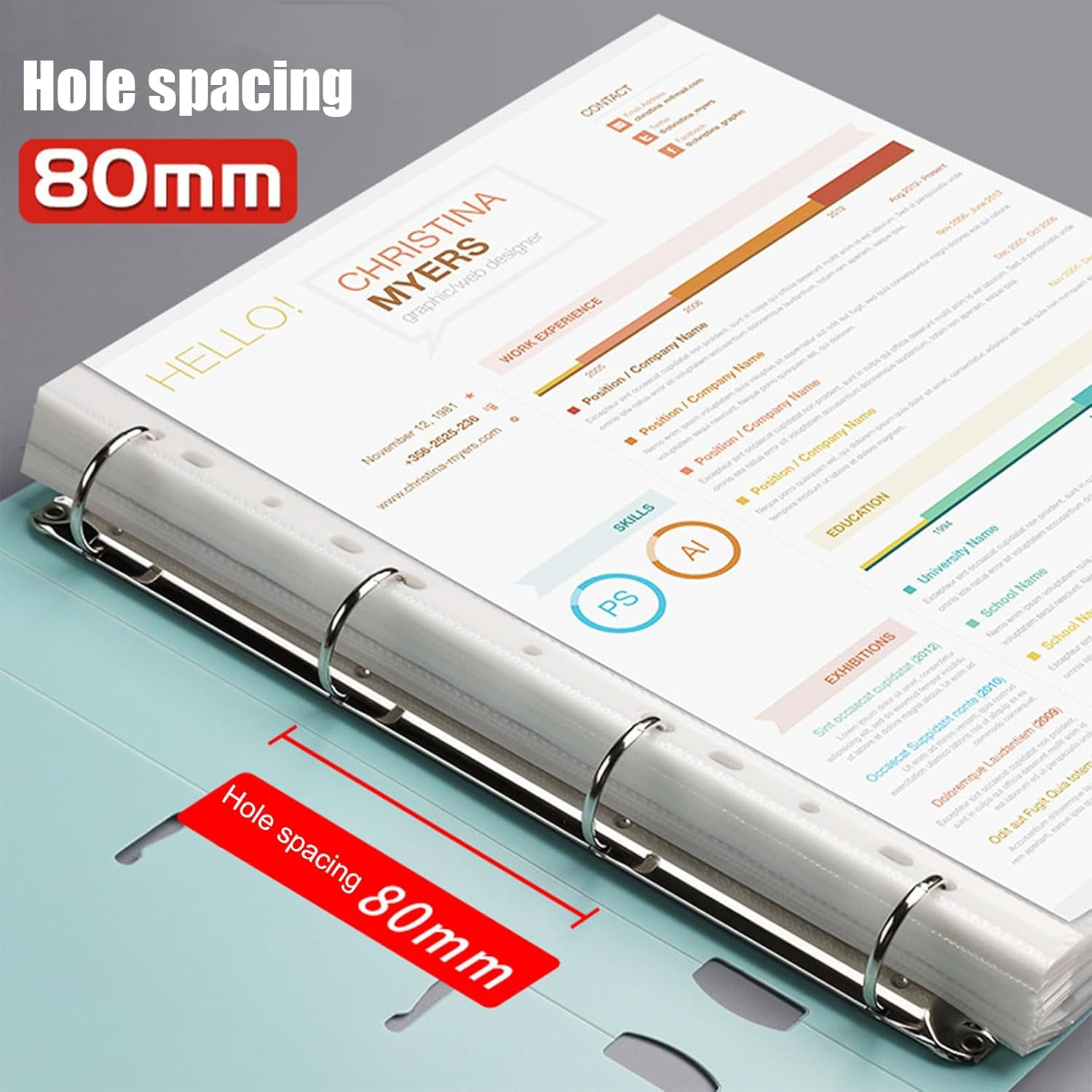 Standard Insert Ring Binder, Includes Binder with Refillable Loose Leaf Sheets, Ideal for Office, School, and Home Organization (Green + 100Pcs 8C) image number 2