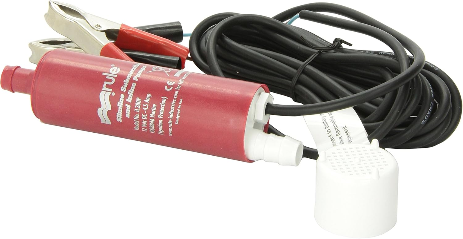 Rule IL280P 12 Volt 280 GPH Inline and Submersible Pump