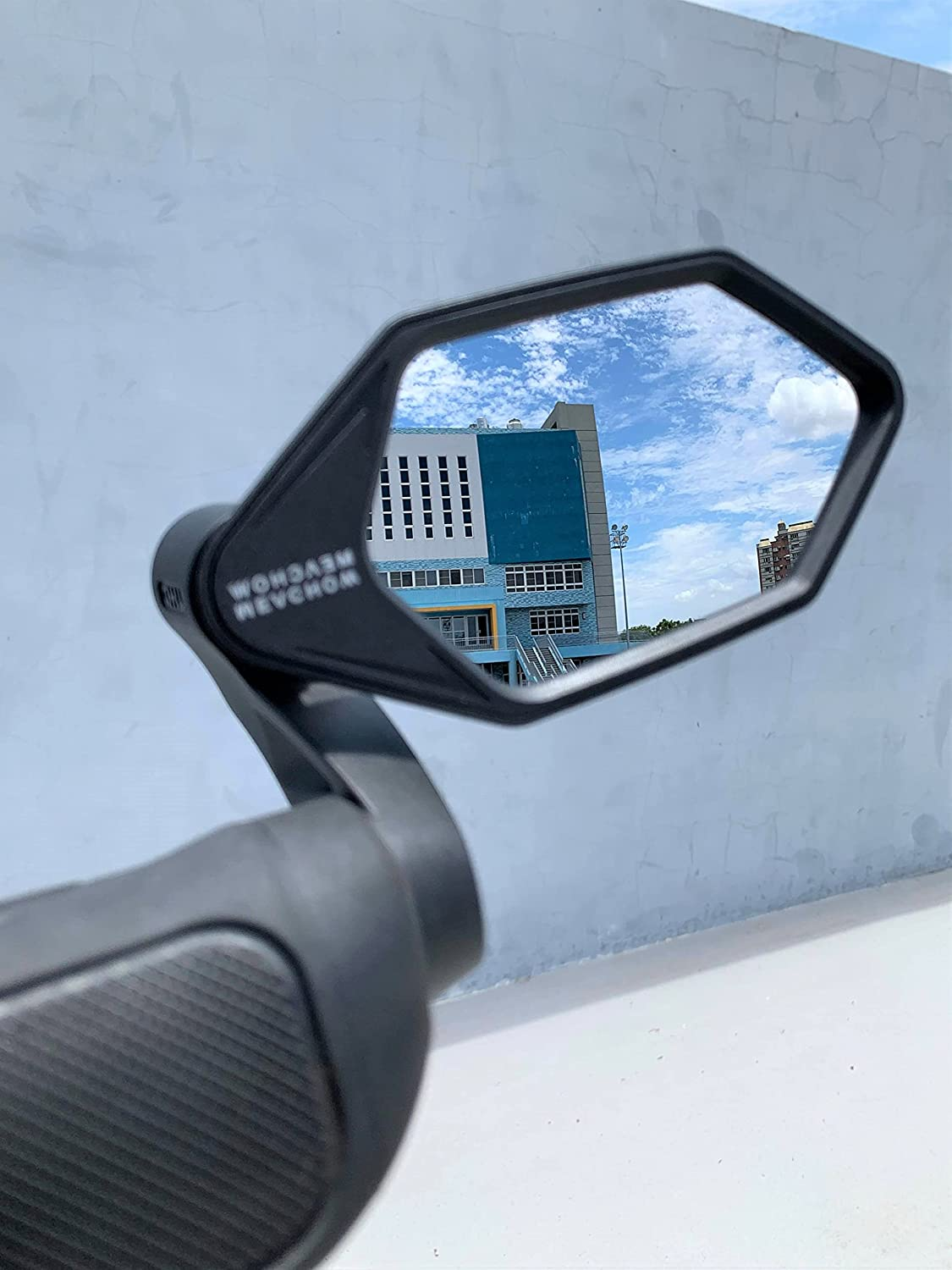 MEACHOW New Bar End Bike Mirror, Crystal UHD Automotive Grade Glass Lens E-Bike Mirrors, Scratch Resistant, Safe Rearview Mirrors, (Blue Right Side) ME-022RB image number 1