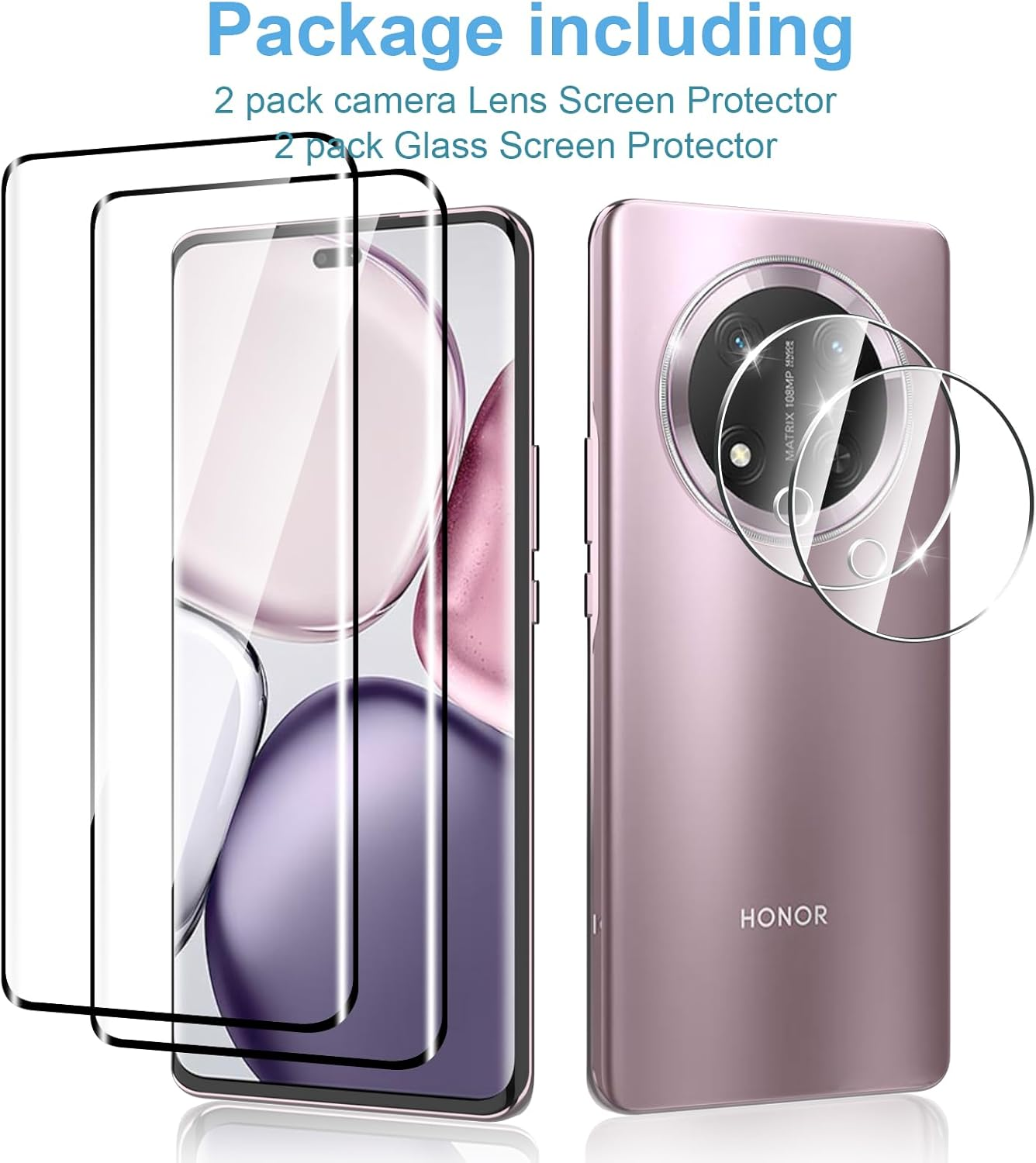 Anoowkoa Tempered Glass Screen Protector for Magic 7 Lite Screen Protector 9H Hardness HD Clear Screen Protector for Magic 7 Lite and Camera Protective Film Anti-Scratch Pack of 2 + 2 image number 5