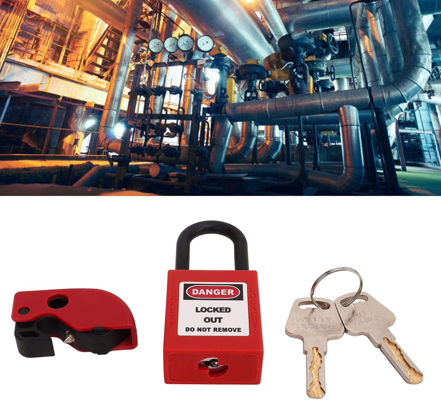 Circuit Breaker Lockout Device, Universal Compact Lockout Tagout Breaker Lock Safe Simple Installation Circuit Breaker Lockout Set for Industrial, Chemical, Electric Power image number 5