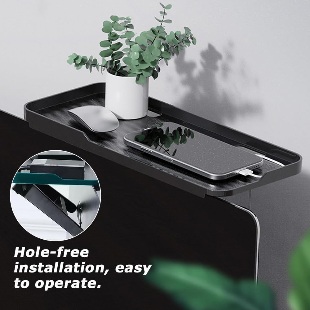 MOTRAIN 11.8" X 4.9" Floating Wall-Mounted Shelf, Adjustable TV/PC Top Shelf for Routers, Cable Boxes, Game Consoles, DVD Players, and More (Black) image number 2