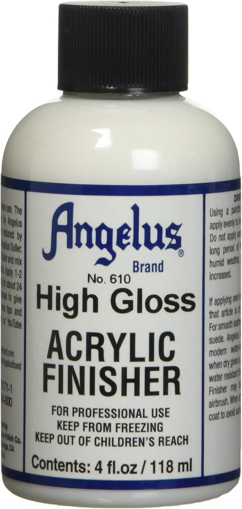 Angelus Leather Articles Shiny Glossy Acrylic Finisher 4 Oz Hi-Gloss W/Additive image number 2