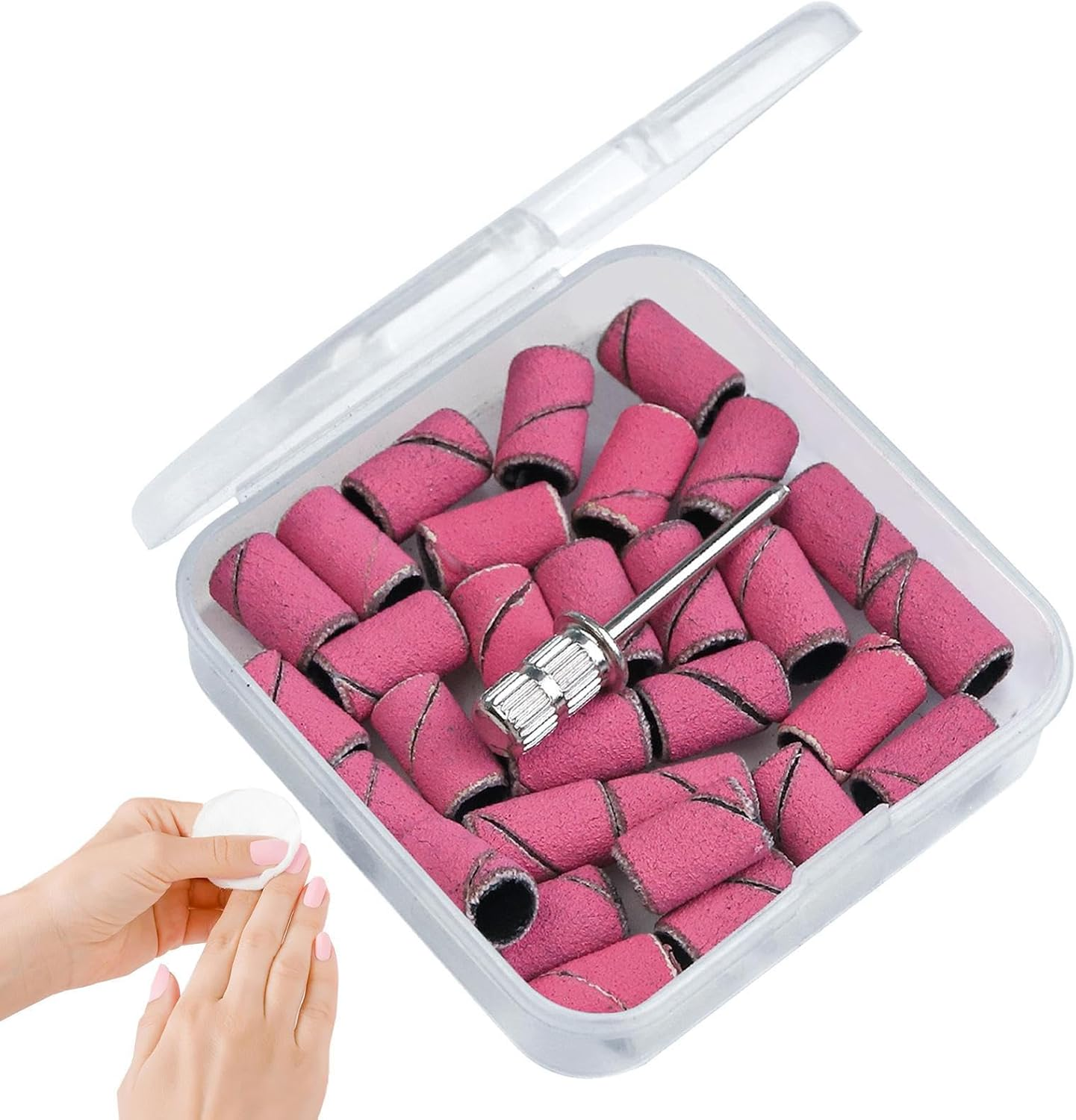 Sanding Bands for Nail Drill | Nail File Sanding Bands with Mandrel Bit - Fine Grit Nail File Sanding Bands for Acrylic Nails Gel Manicures and Pedicure Jmedic image number 4