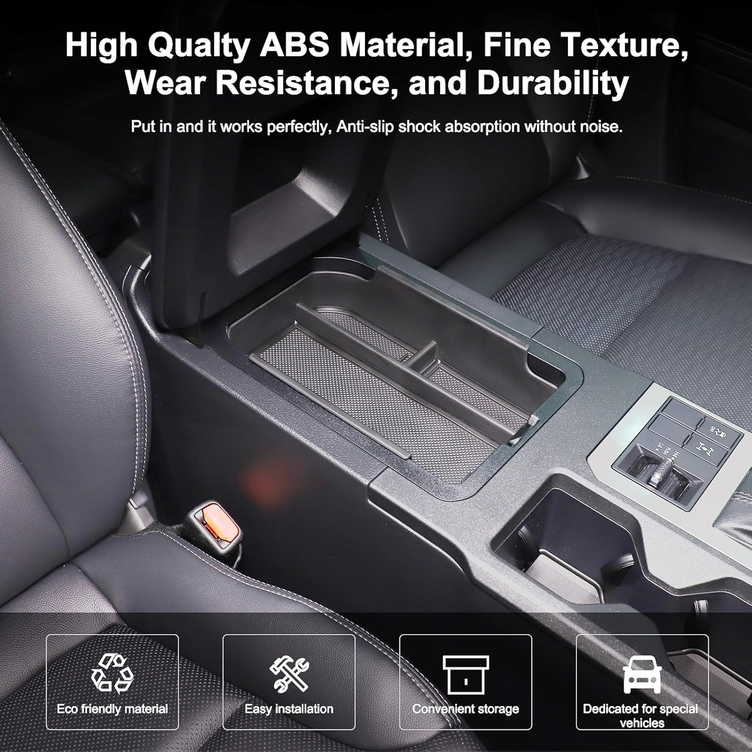 Yinaniutos Center Console Organizer Compatible with Toyota Land Cruiser 250 Prado J250 LC250 2024 2025, Armrest Storage Box Insert Tray with Non-Slip Mat image number 1