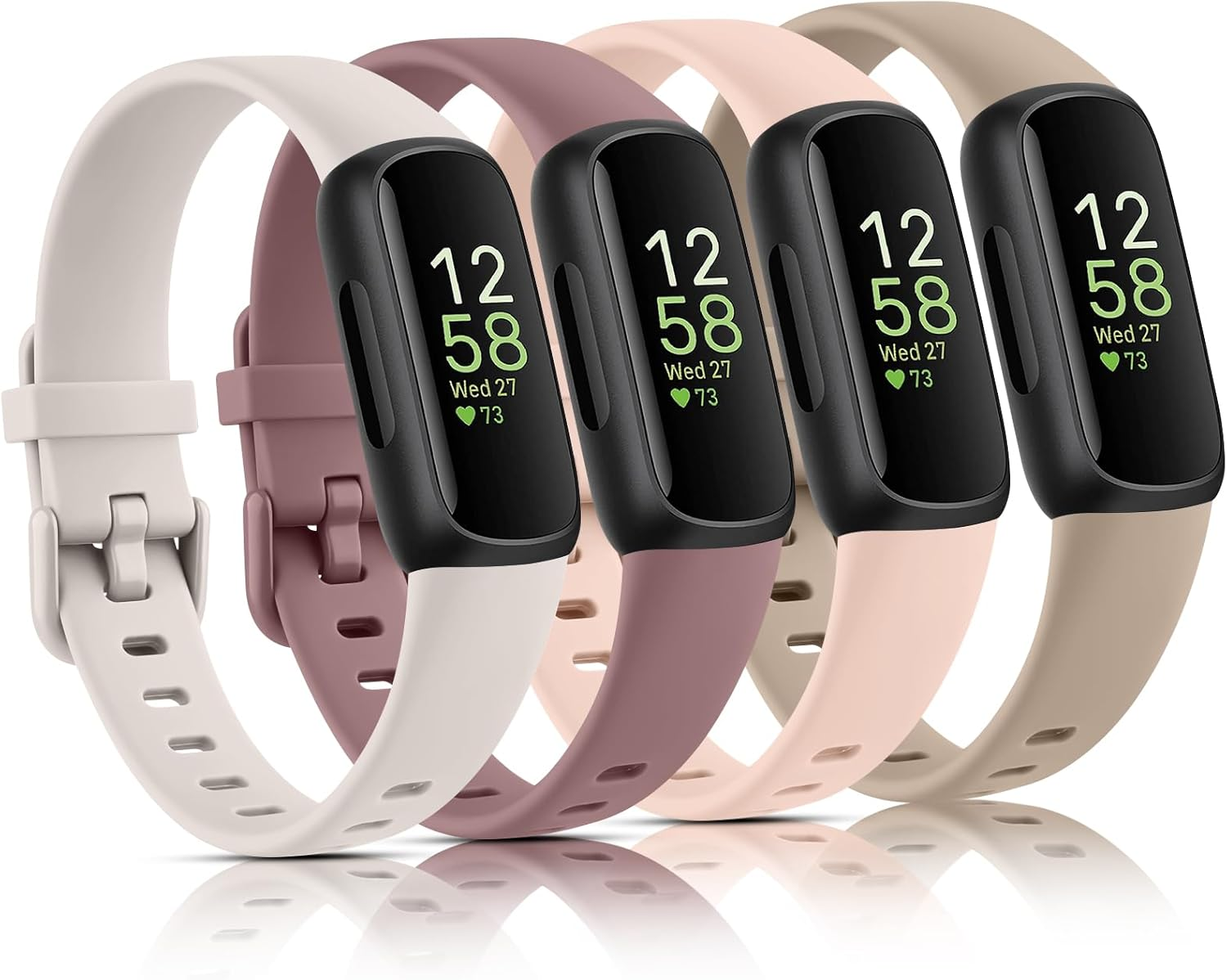 Leonids for Fitbit Inspire 3 Bands Women Men, 4 Pack Soft Sport Straps Compatible with Fitbit Inspire 3 Fitness Tracker image number 1