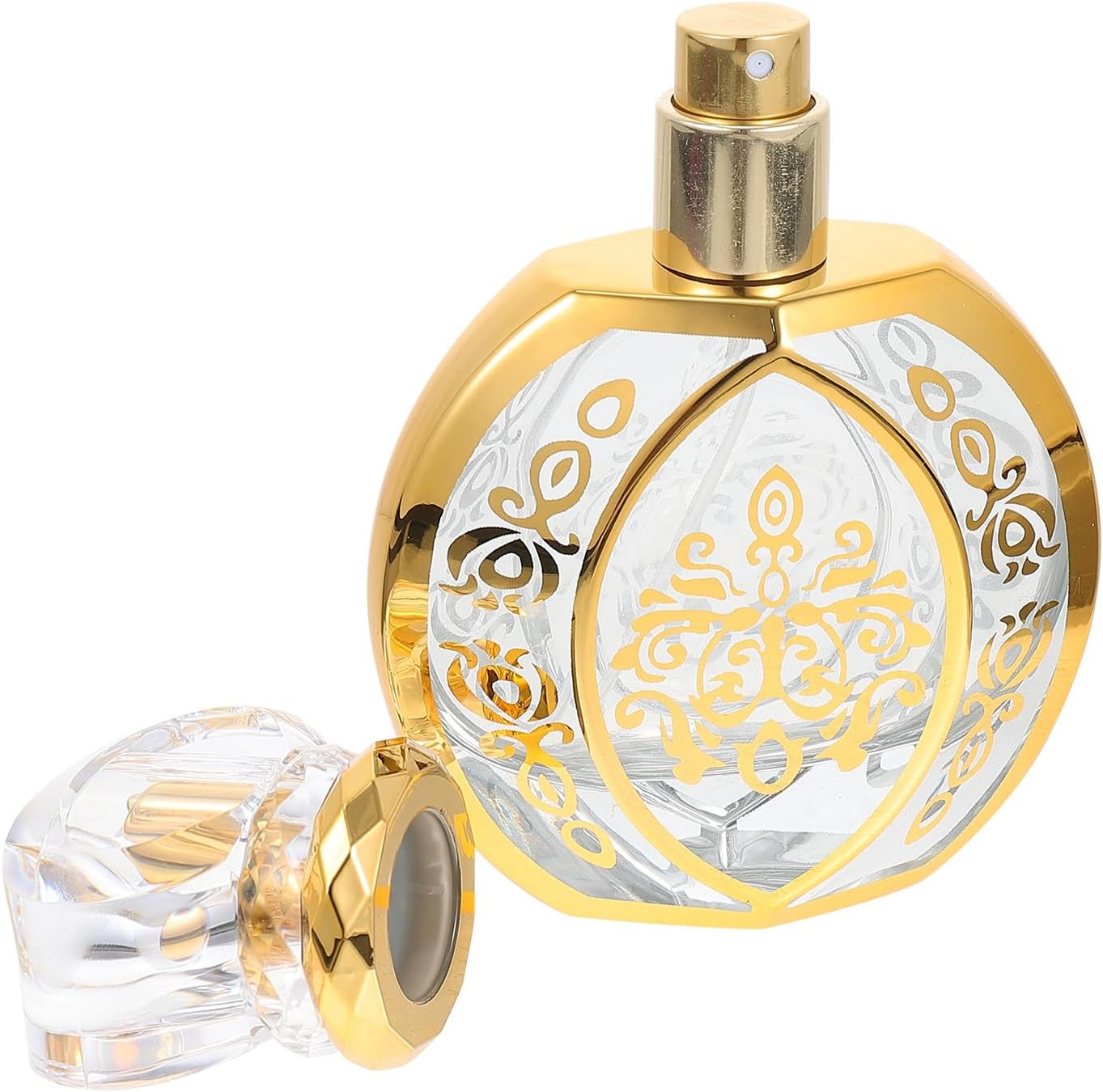 Zerodeko Vintage Glass Perfume Bottle with Gold Stamping Refillable Spray Atomiser for Travel and Cosmetic Liquids Portable Fragrance Dispenser image number 3