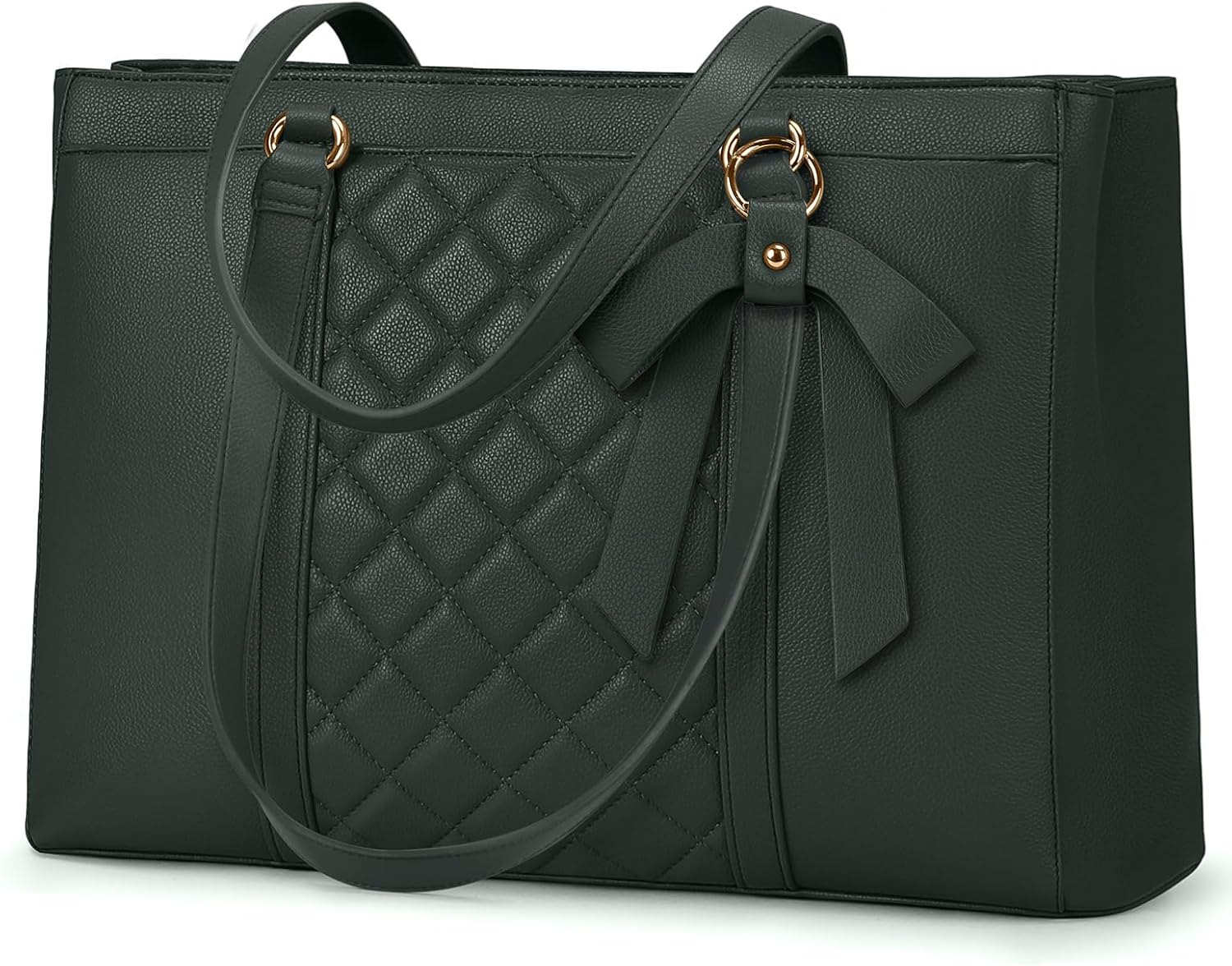 RAINSMORE Laptop Bag for Women 15.6 Inch Work Tote Bags Waterproof Leather Laptop Tote Professional Computer Briefcase