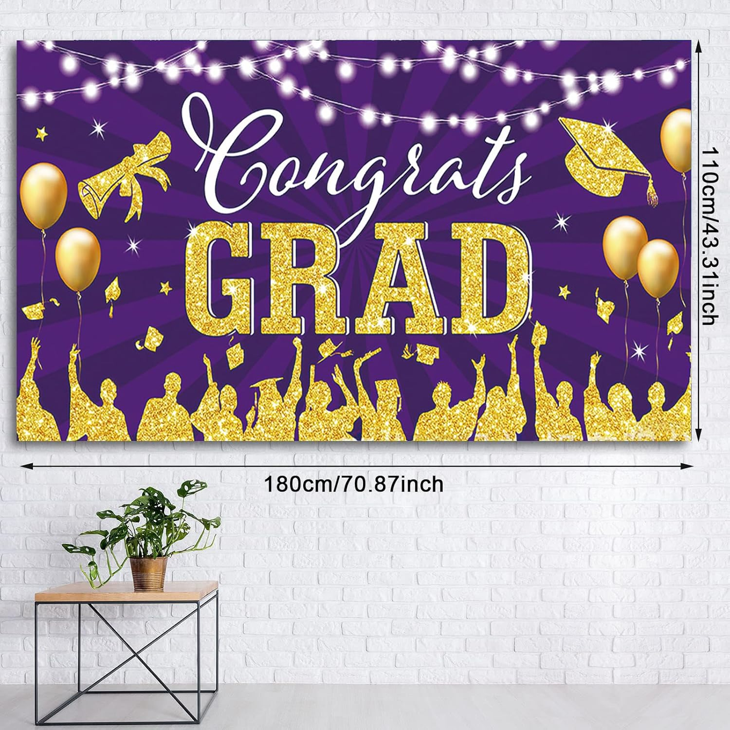 Graduation Backdrop 2025 Graduation Party Decorations Congrats Grad Banner 2025 Congrats Grad Backdrop Congratulations Graduates Background (Purple) - Purple image number 3