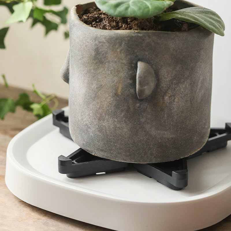 24 Pack Plant Pot Feet Triangle Pot Risers Black Durable Non Slip Supports Elevate Drainage Improve Airflow image number 1