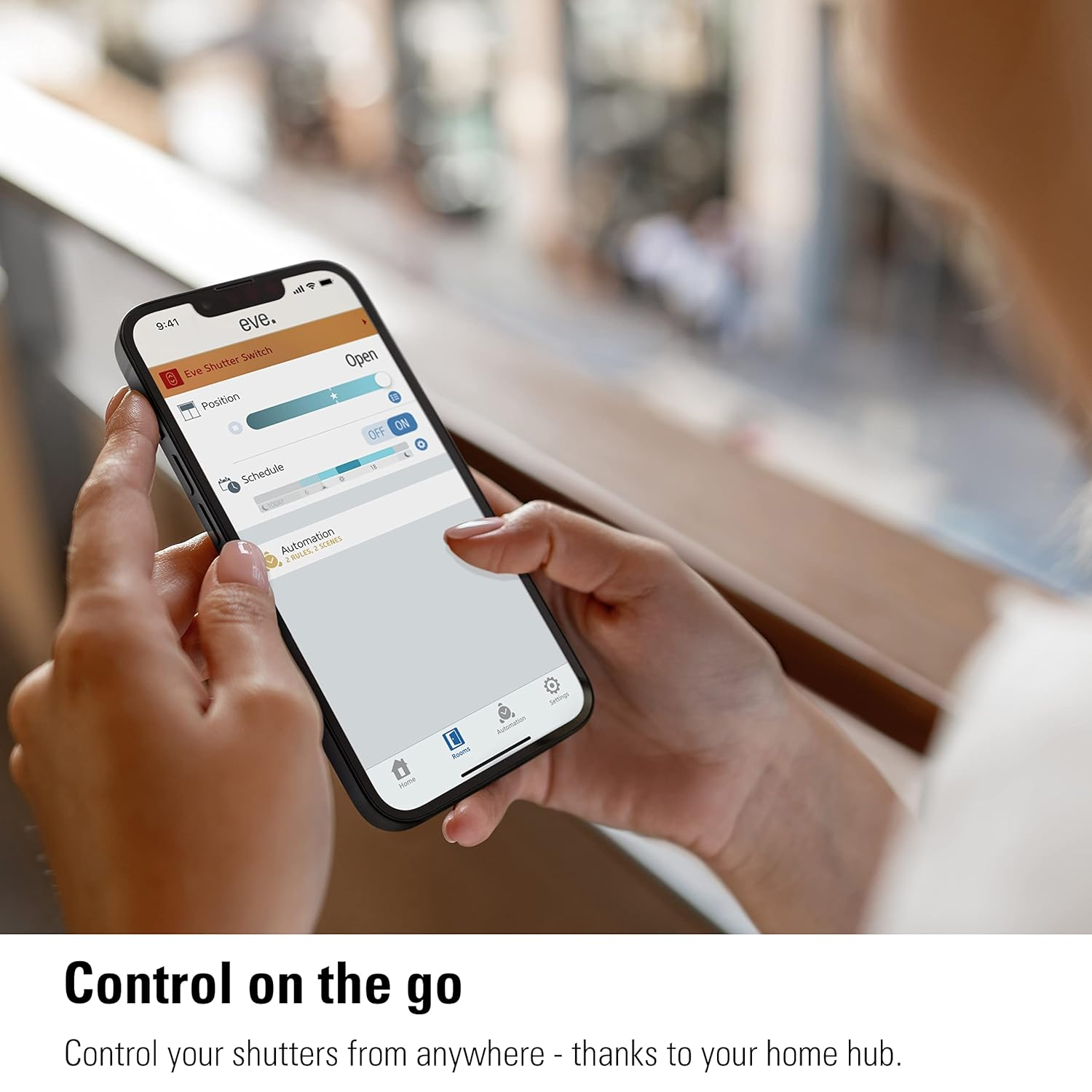 Eve Shutter Switch - Smart Roller Shutter Control with Built-In Schedules, Adaptive Shading, Siri Voice Control, Timer, Remote Access, No Bridge Needed, Bluetooth/Thread, Apple Homekit image number 3