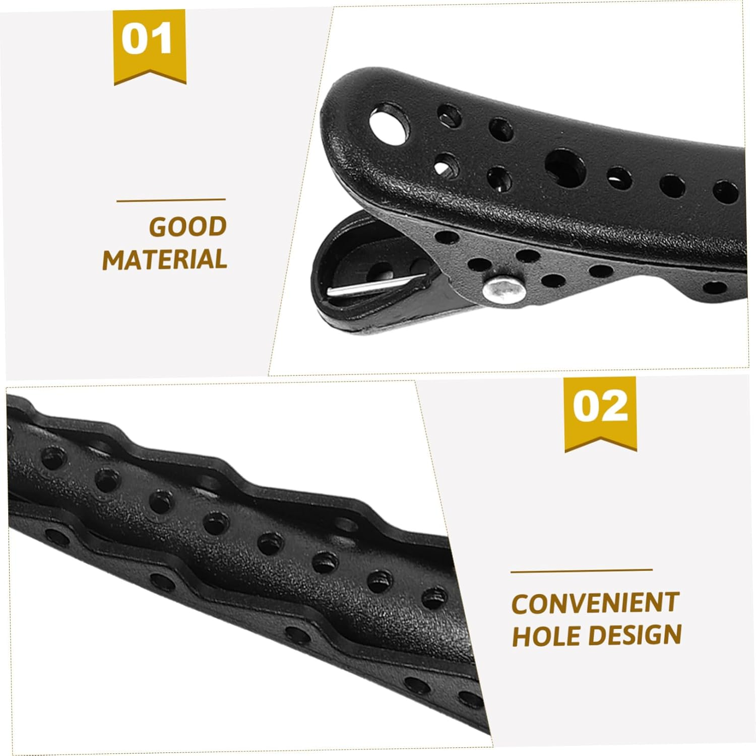 CALLARON 6Pcs Hair Cutting Sectioning Clips with Design for Salon Styling Hairdresser Positioning Tools Non Slip Makeup and Hair Care Accessories in Black image number 3