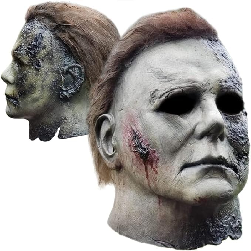 Michael Myers Mask, Realistic Horror Mask Scary Halloween Cosplay Mask, Scar Face Covering Halloween Decoration image number 4