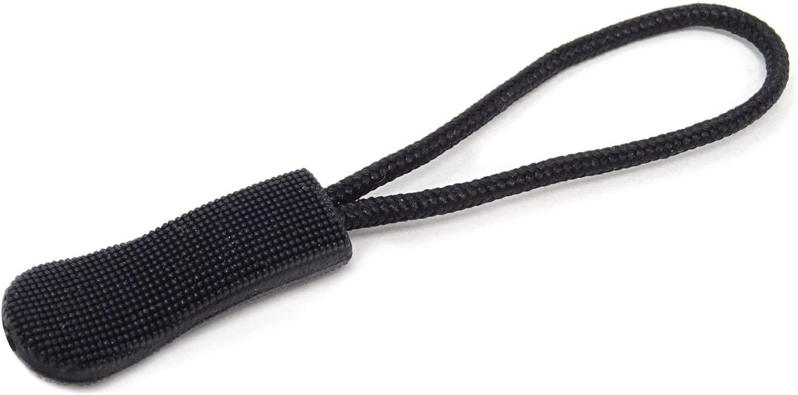 20 Pieces Zipper Pull Zipper Tags Cord Pulls Zipper Extension Zip Fixer (Black)