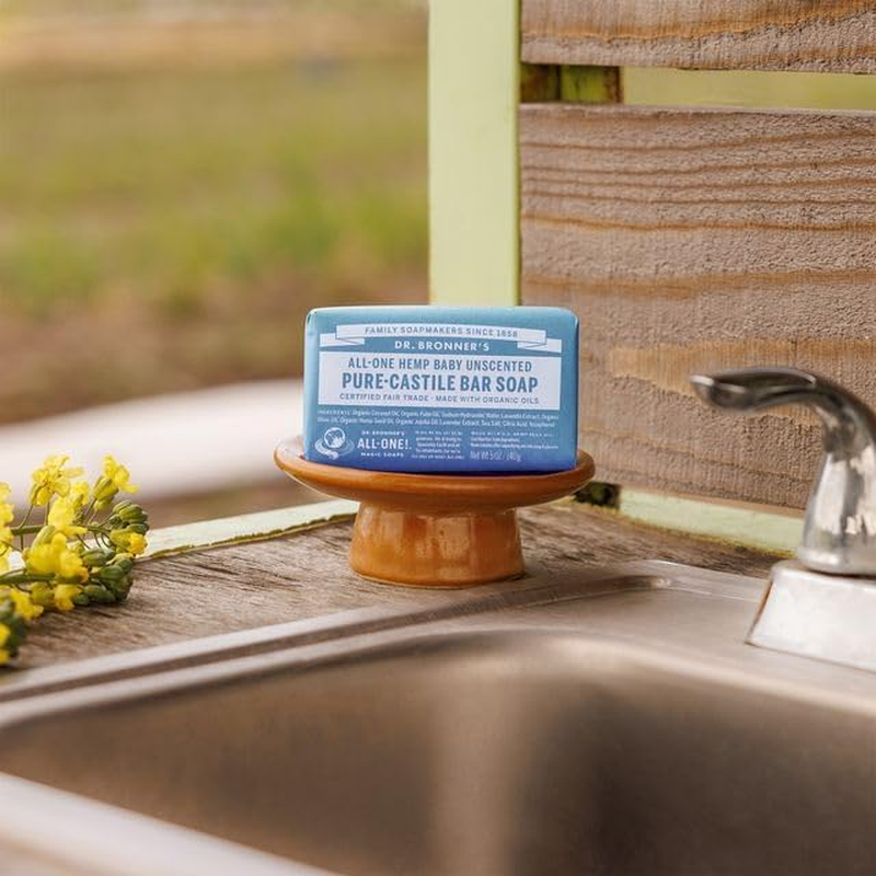 Dr. Bronner&rsquo;S - Castile Bar Soap 4 Pack - Organic Oils - Gentle Skin Care - Baby Unscented - (4X140G) Bars image number 2