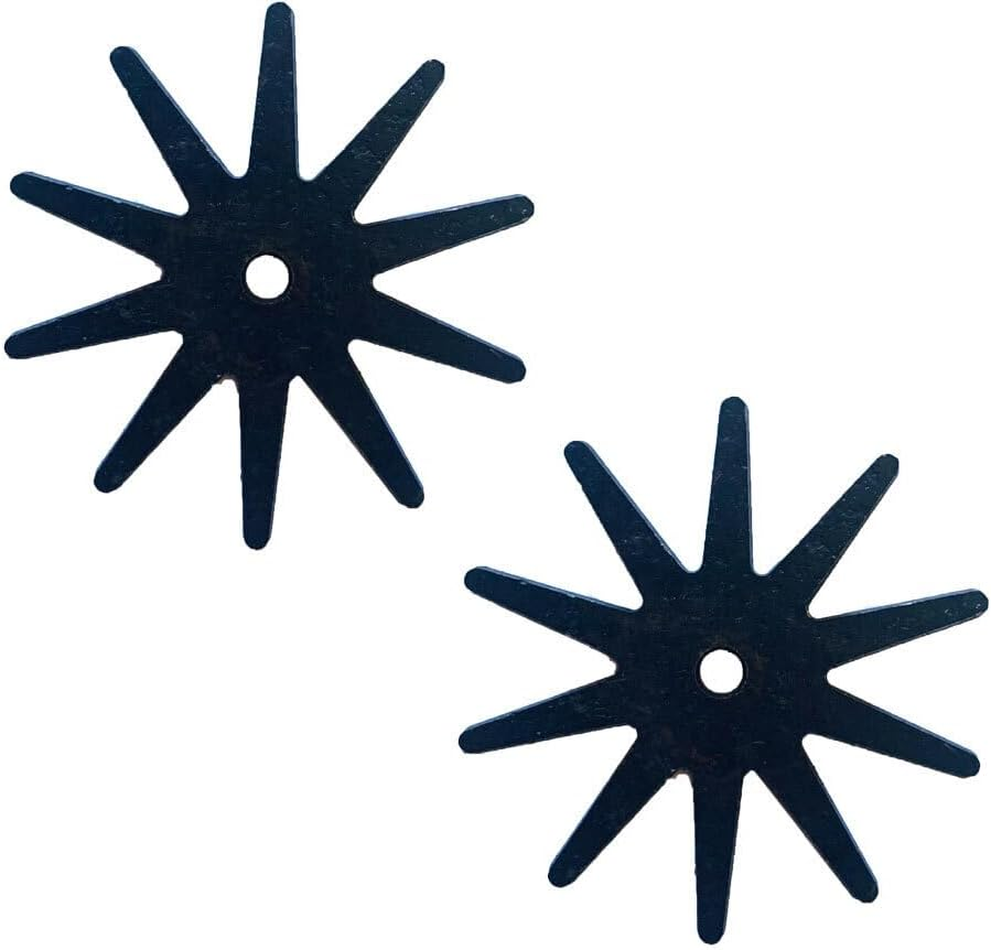 Pair Black Steel Spur Rowels No 22B 2.3/16" 10 Point Western Cowboy