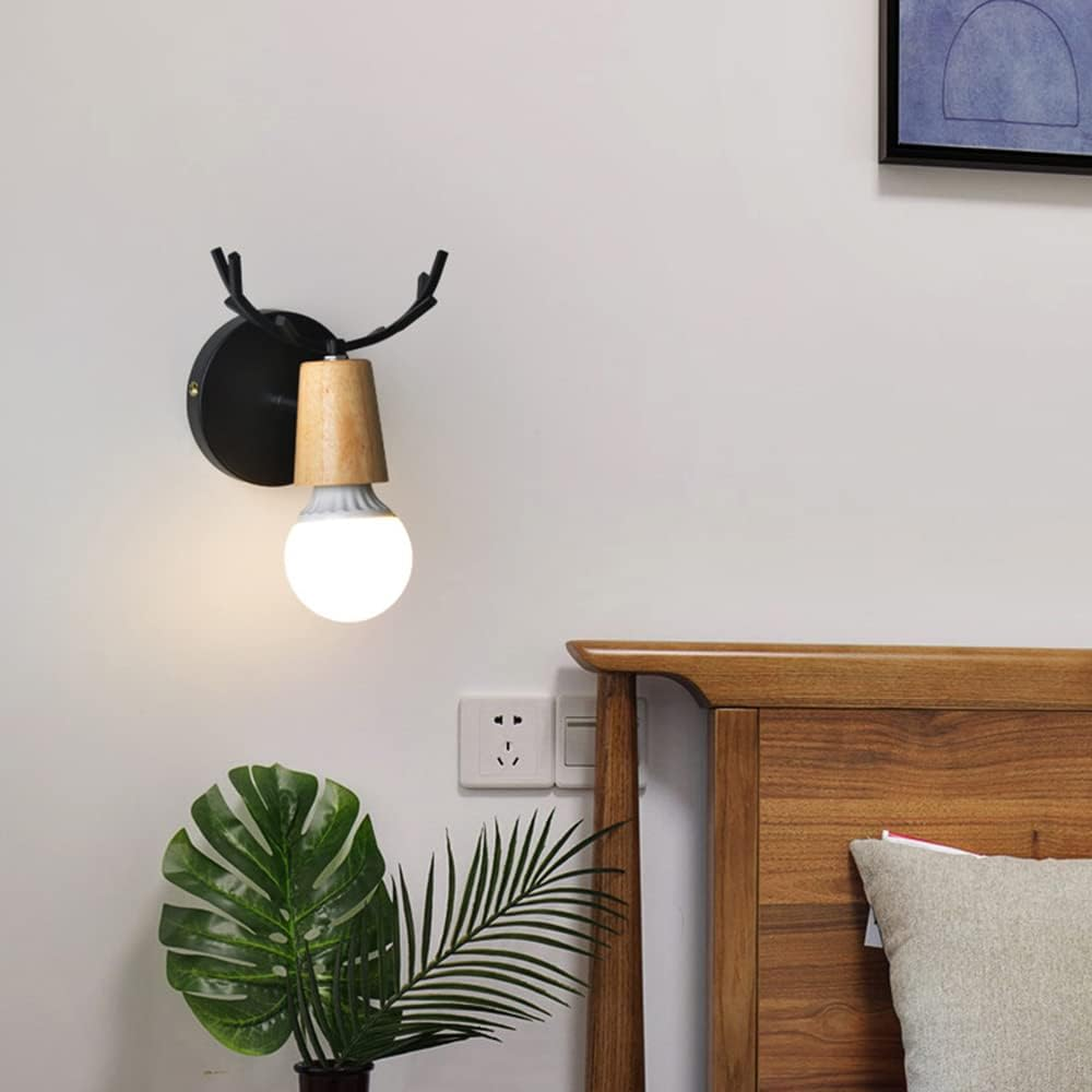 E27 Edison Screw Indoor Lighting Fixture Metal Retro Industrial Style Wall Light with Pull Cord Switch Elegant Vintage Black Wall Sconce for Bedroom Bedside Corridor Kitchen Loft Bar Cafe XXZ image number 2