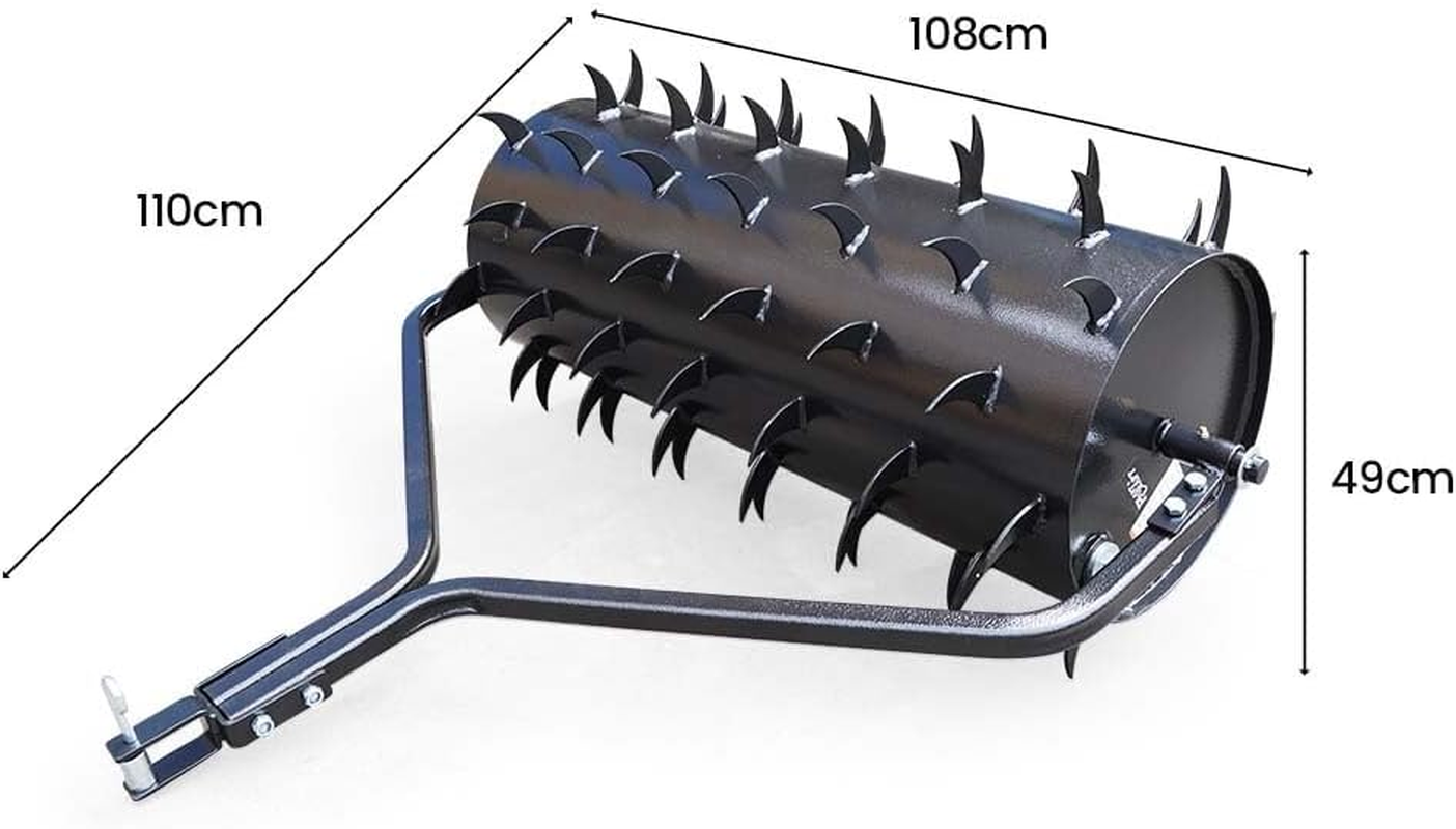 Plantcraft Tow behind Lawn Roller Spike Aerator 36" Wide, Universal Hitch for Ride on Mower, Garden Tractor
