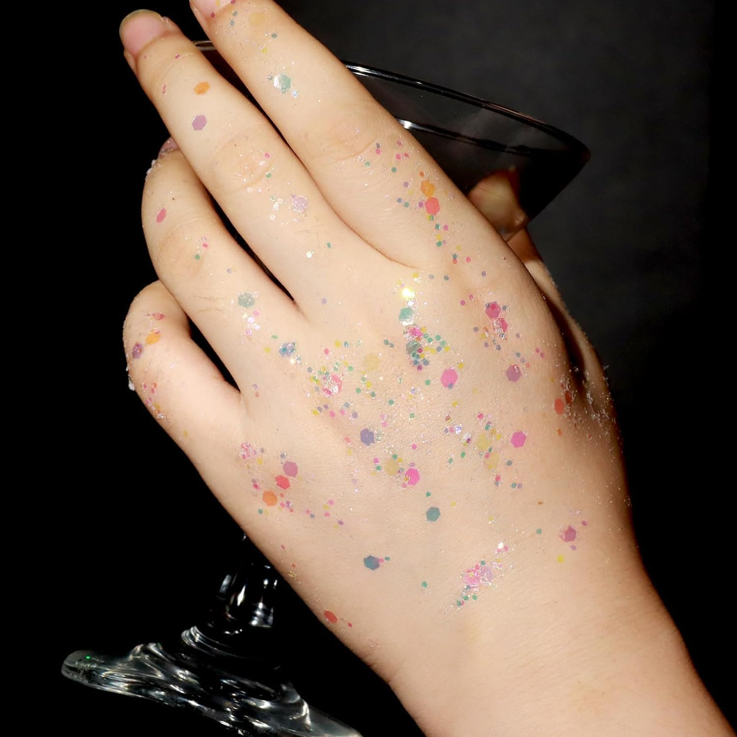 Slzhds Face and Body Glitter Gel, 12 Colors Mermaid Face Glitter Gel, Sequins Glitter Face Paint, Hair Glitter Gel, Glitter Gel Makeup for Lip, Hair, Eyes, Chunky Glitter for Festivals, Parties (12 Color) image number 2