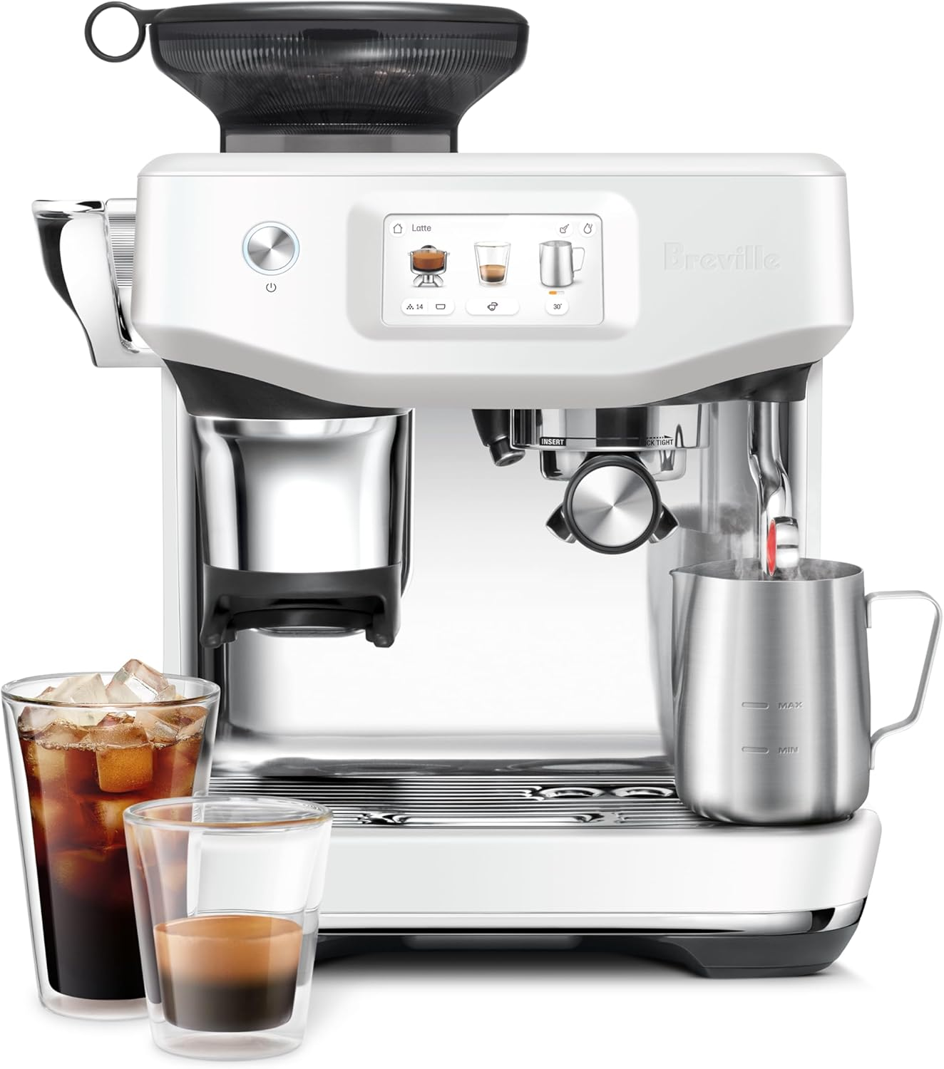 Breville the Barista Touch Impress Coffee Machine, Espresso Machine with Coffee Grinder (BES881BTR) - Black Truffle